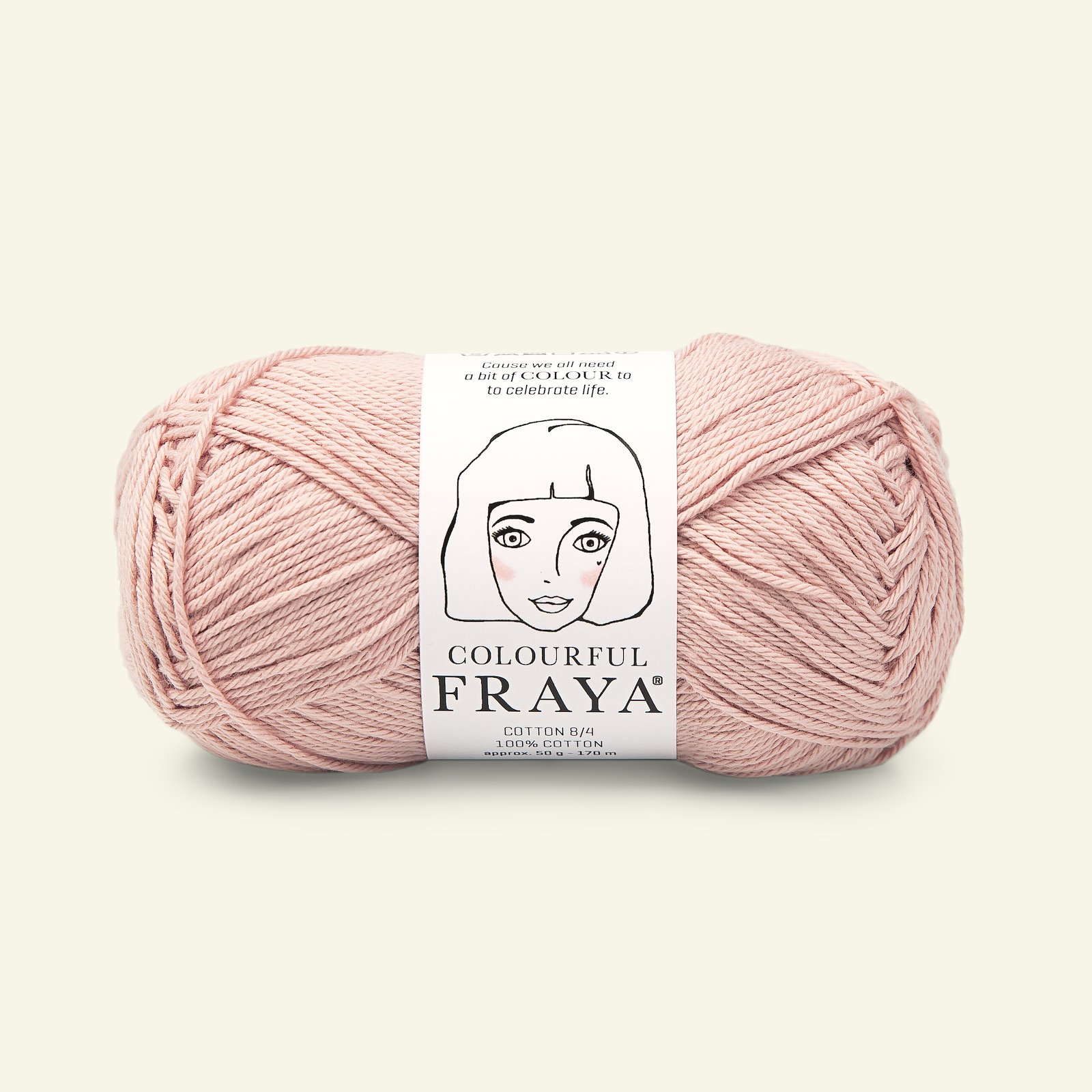 FRAYA, 100% bomuldsgarn, Cotton 8/4, "Colourful", støvet rosa 90060089_pack