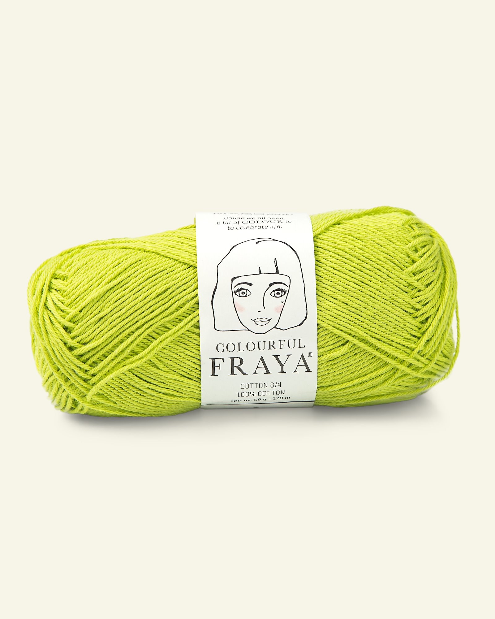 FRAYA, 100% bomullsgarn, cotton 8/4, "Colourful", lime 90060046_pack