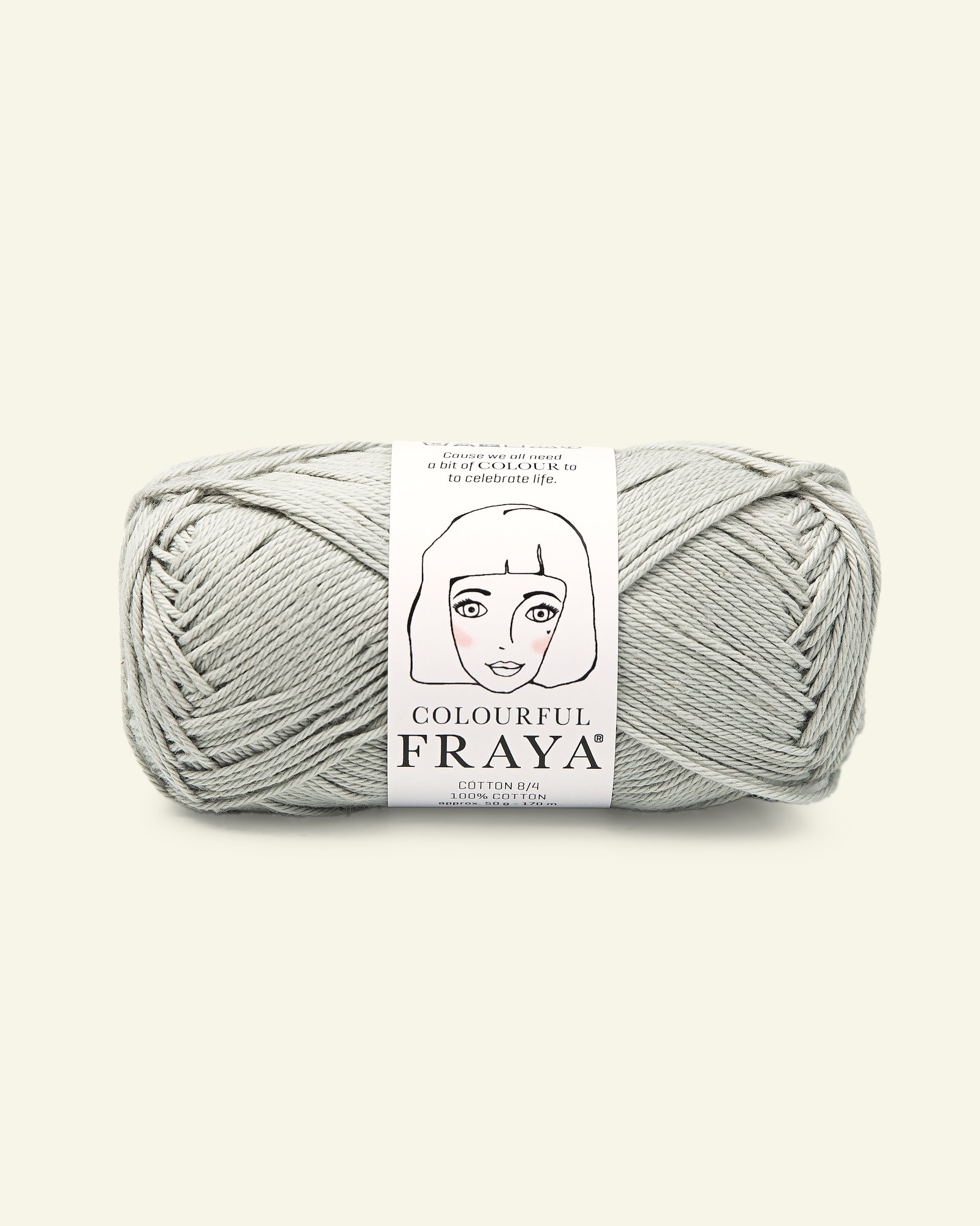 FRAYA, 100% bomullsgarn, cotton 8/4, "Colourful", lys grå 90060040_pack