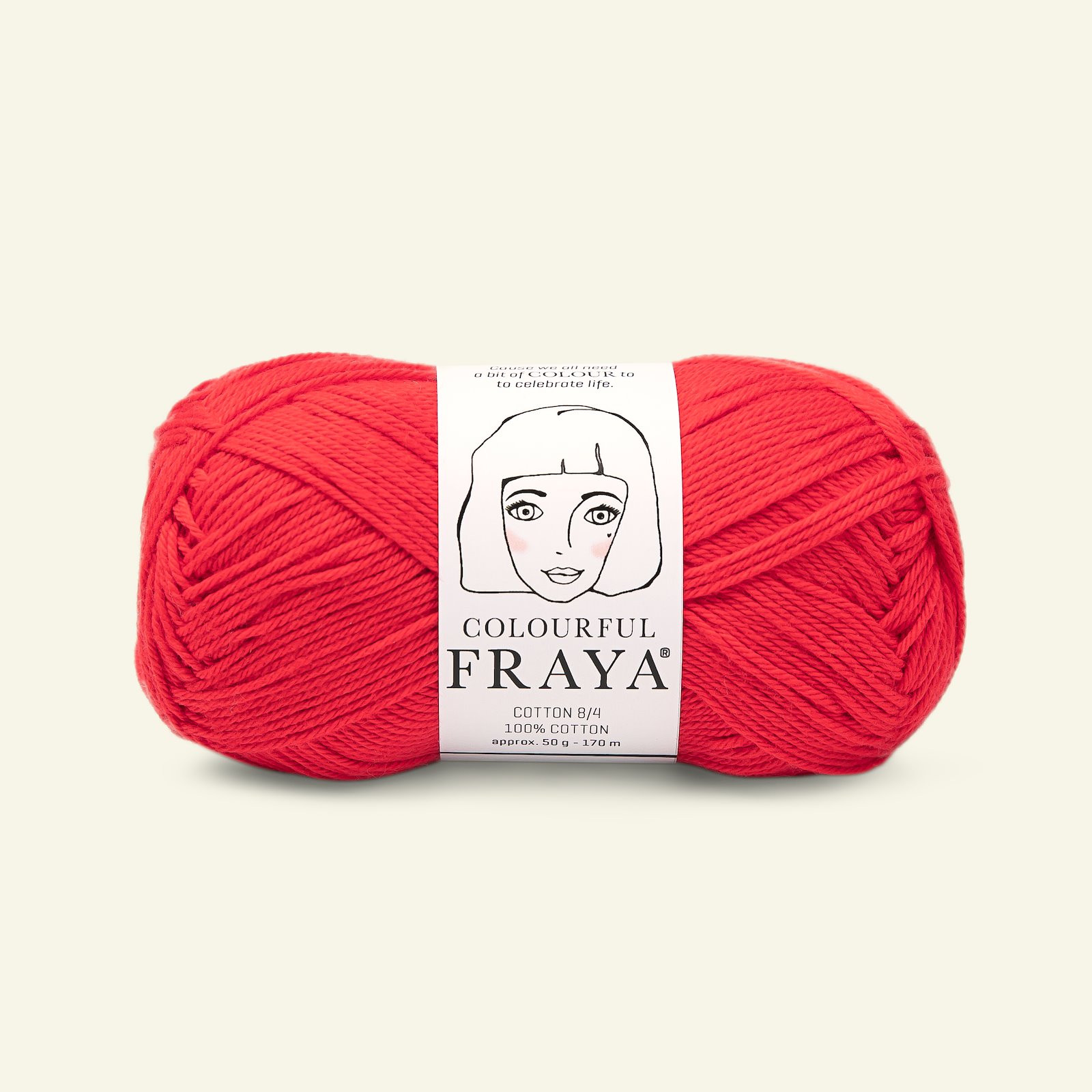 FRAYA, 100% bomullsgarn, cotton 8/4, "Colourful", röd 90060011_pack