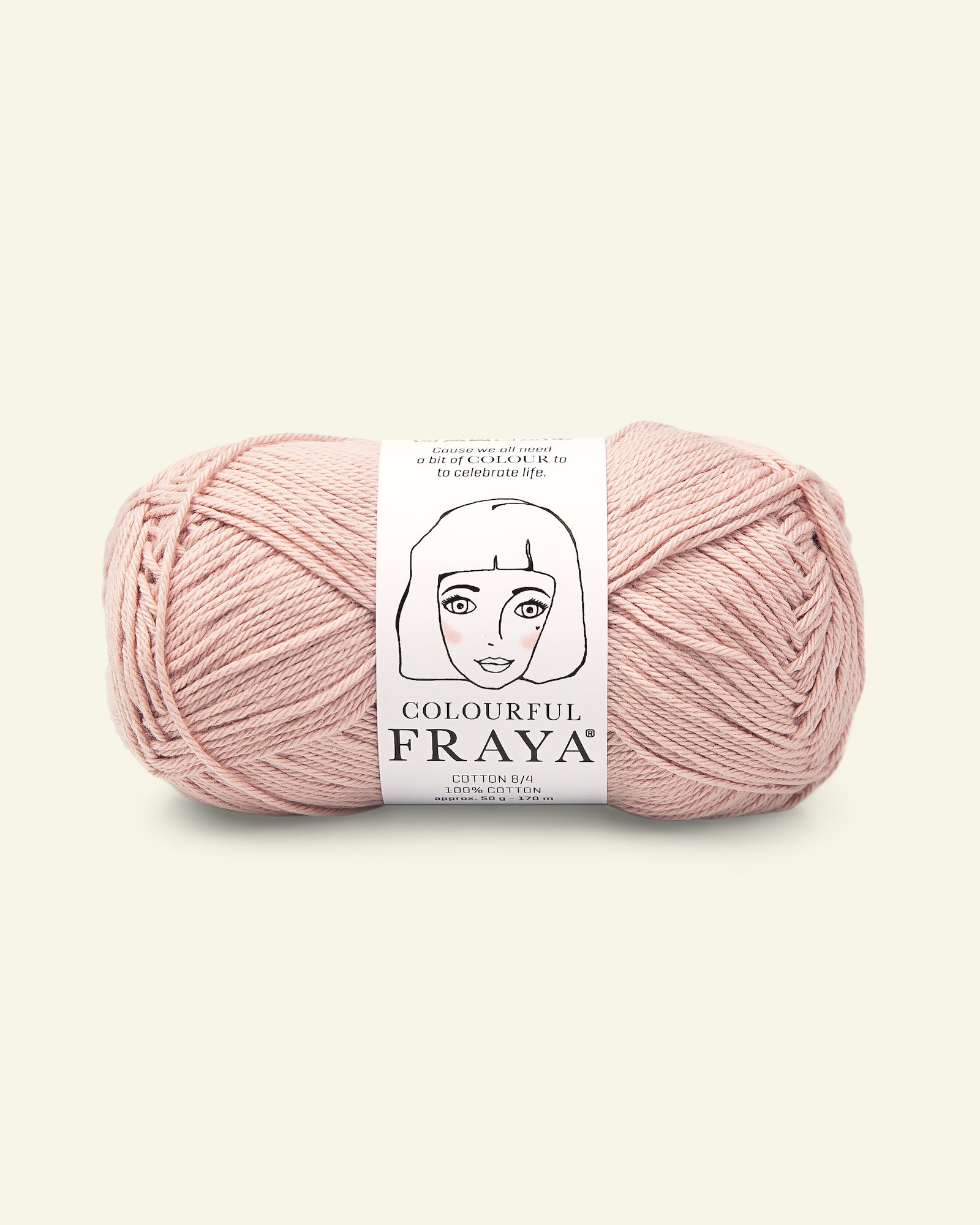 FRAYA, 100% bomullsgarn, cotton 8/4, "Colourful", støvet rosa 90060089_pack