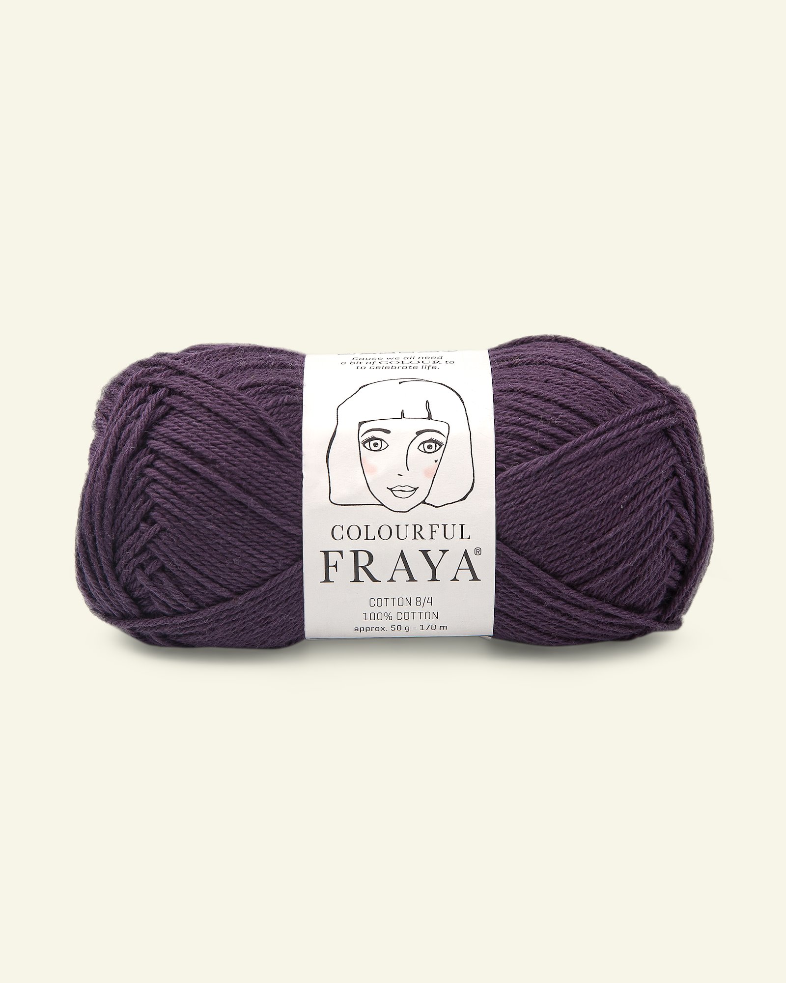 FRAYA, 100% cotton 8/4  yarn  "Colourful", aubergine 90060007_pack