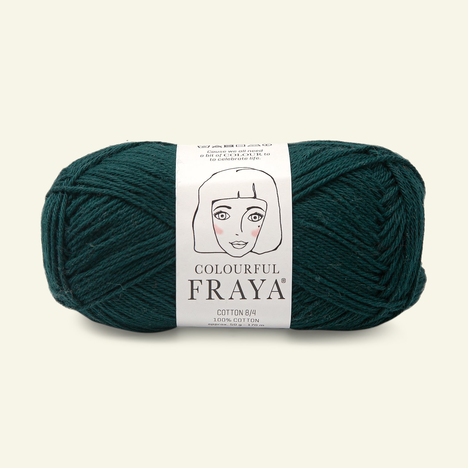 FRAYA, 100% cotton 8/4  yarn  "Colourful", bottle green 90060003_pack