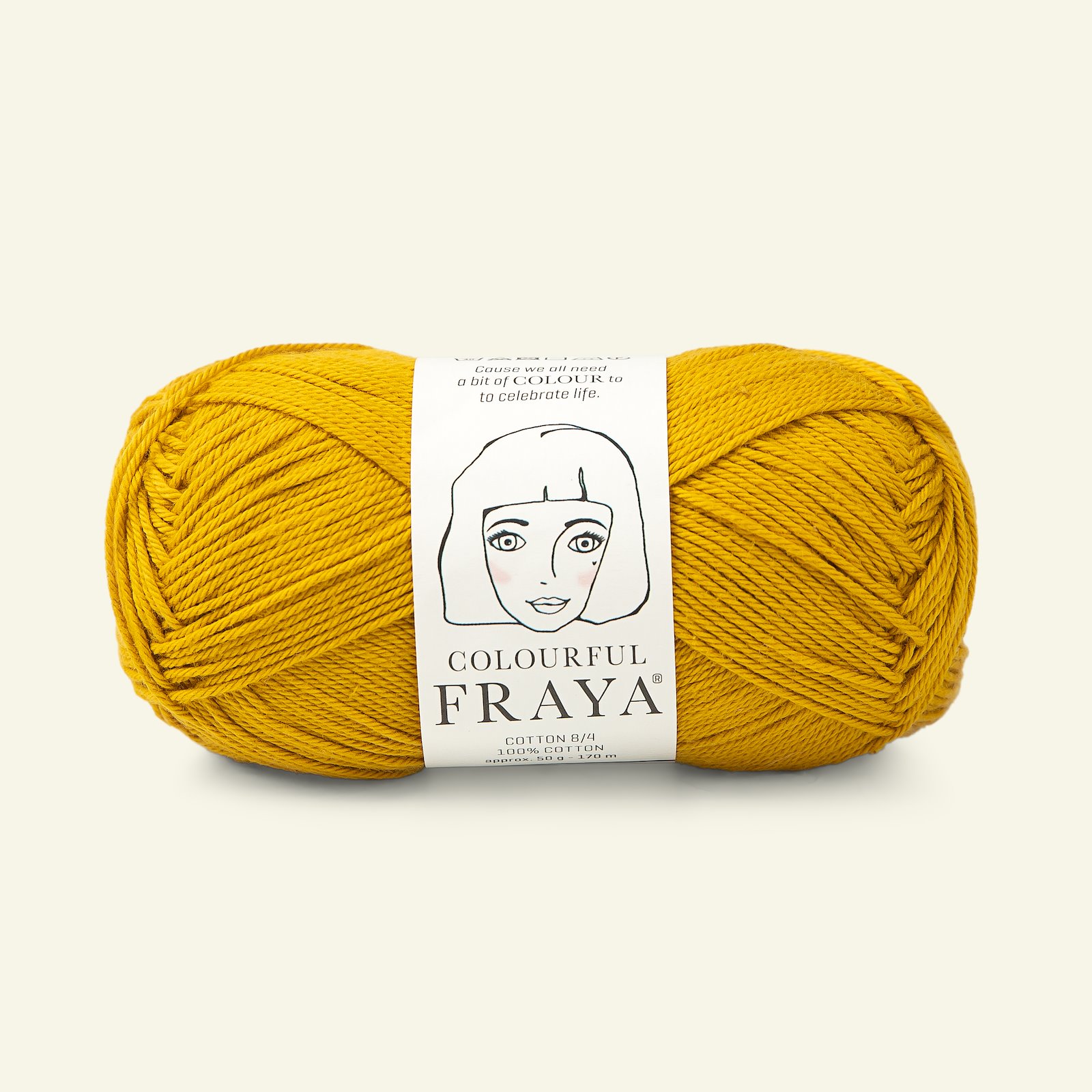 FRAYA, 100% cotton 8/4  yarn  "Colourful", curry 90060035_pack