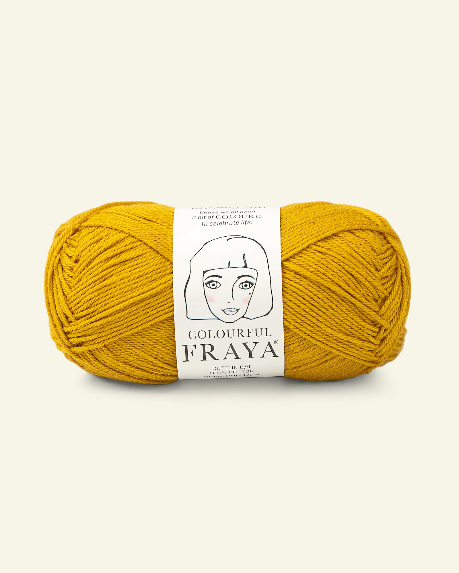 FRAYA, 100% cotton 8/4  yarn  "Colourful", curry 90060035_pack