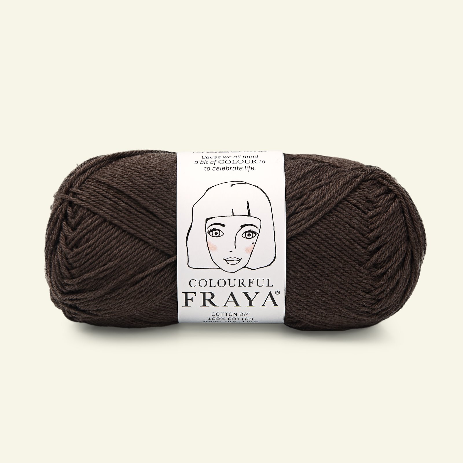 FRAYA, 100% cotton 8/4  yarn  "Colourful", dark brown 90060036_pack