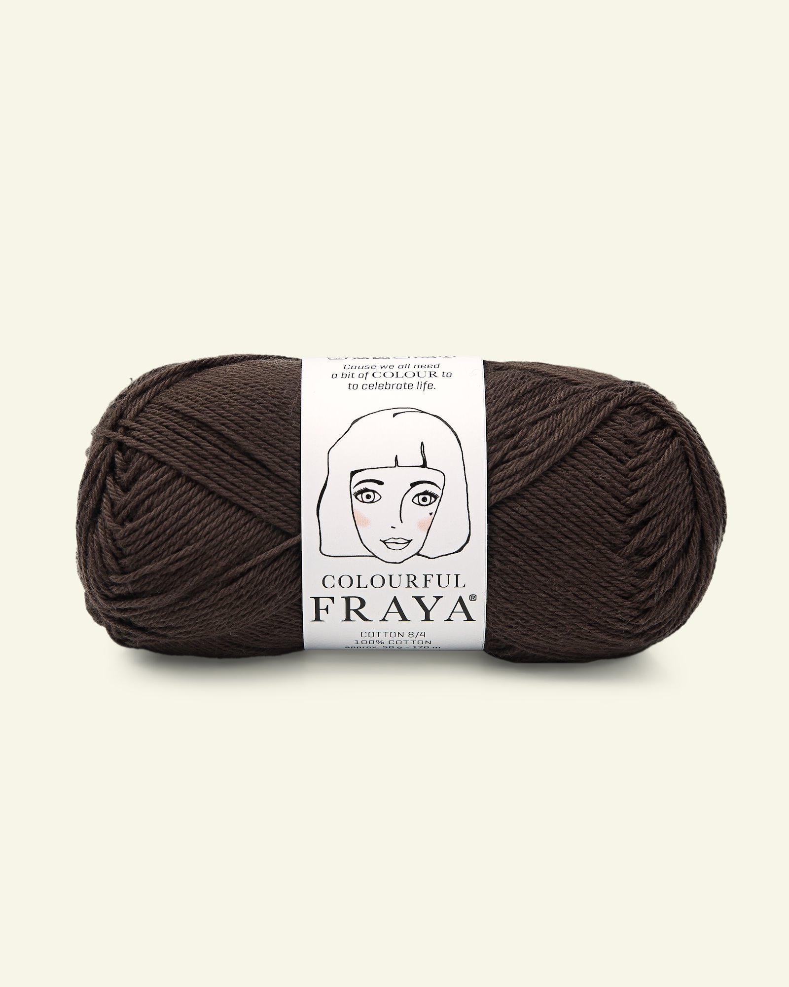 FRAYA, 100% cotton 8/4  yarn  "Colourful", dark brown 90060036_pack