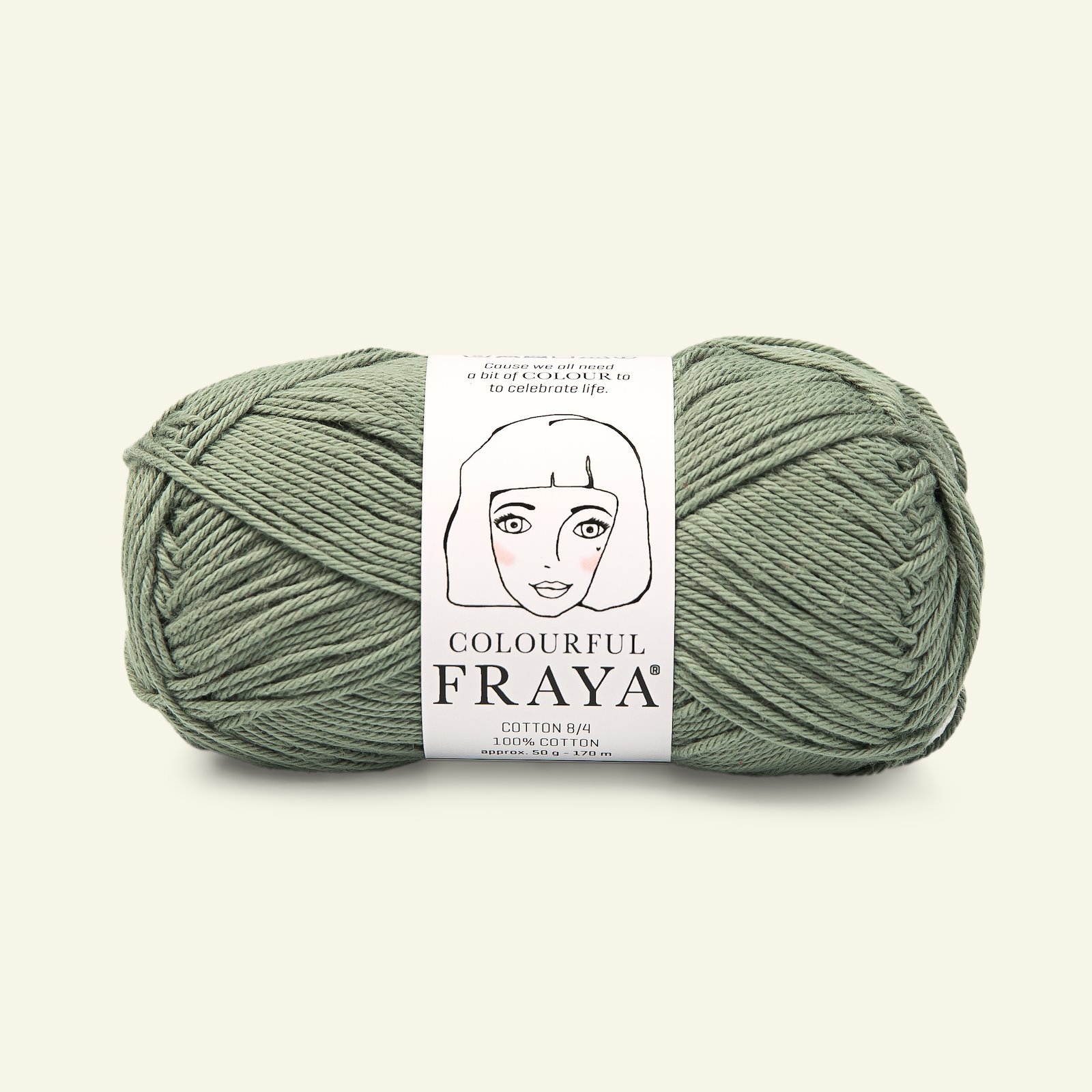 FRAYA, 100% cotton 8/4  yarn  "Colourful", dusty eucalyptus 90060075_pack