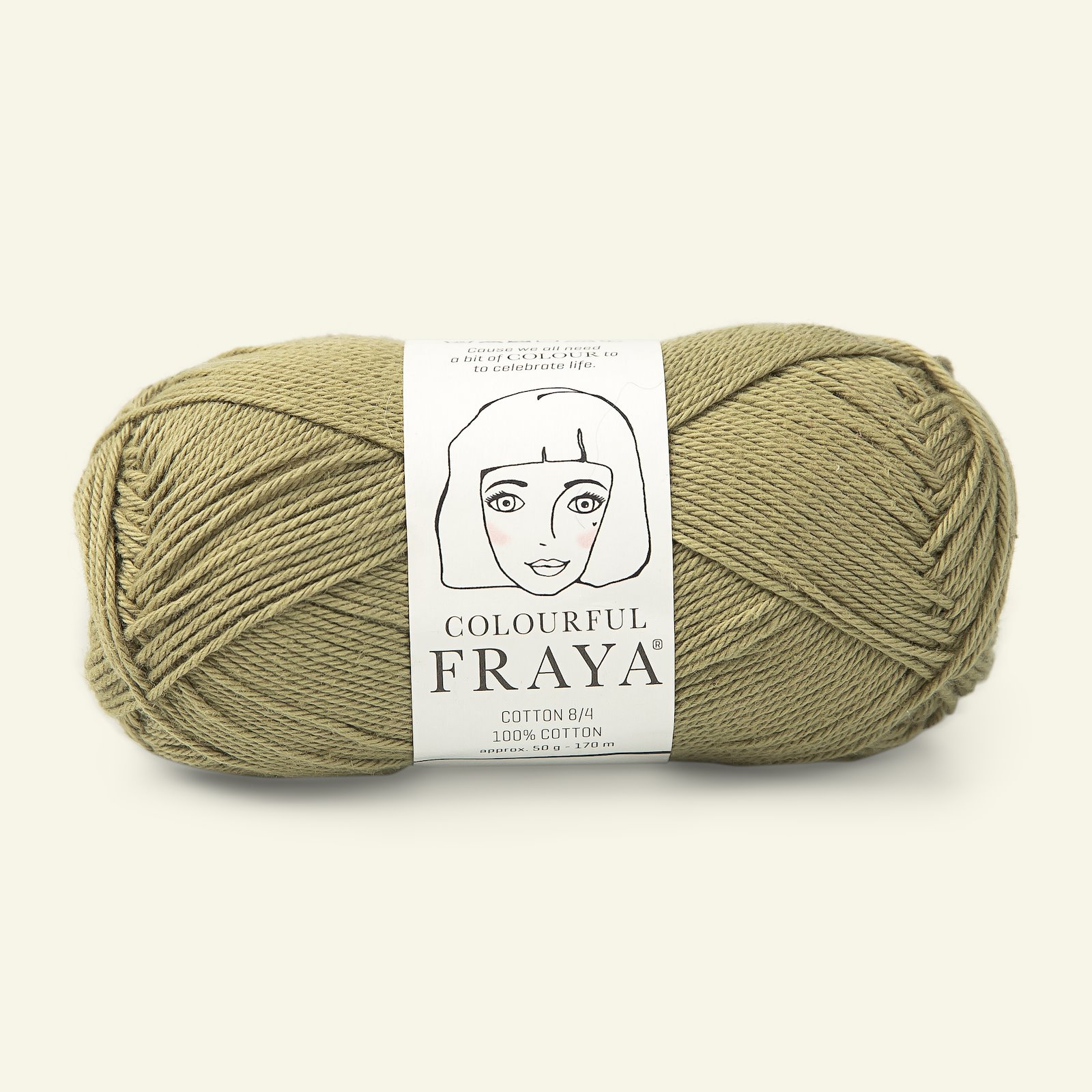 FRAYA, 100% cotton 8/4  yarn  "Colourful", light kaki 90060085_pack