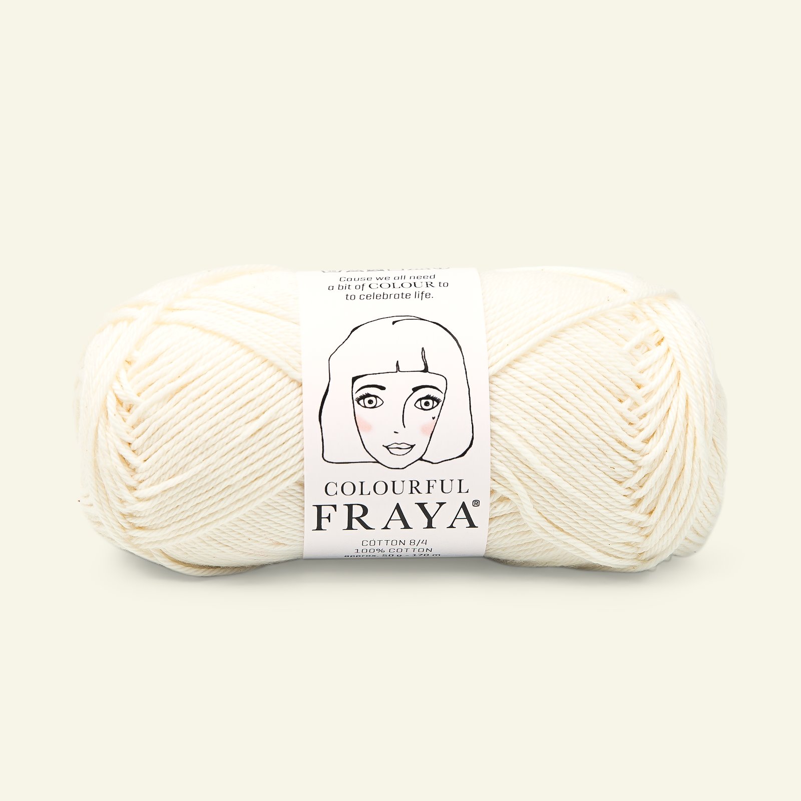 FRAYA, 100% cotton 8/4  yarn  "Colourful", nature 90060002_pack