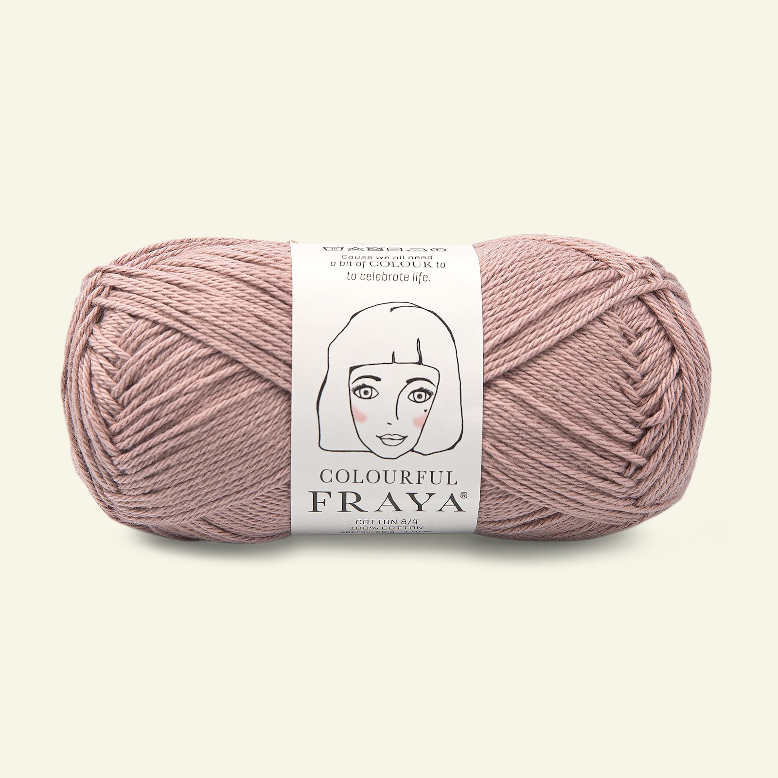 FRAYA, 100% cotton 8/4  yarn  "Colourful", old rose 90060008_pack
