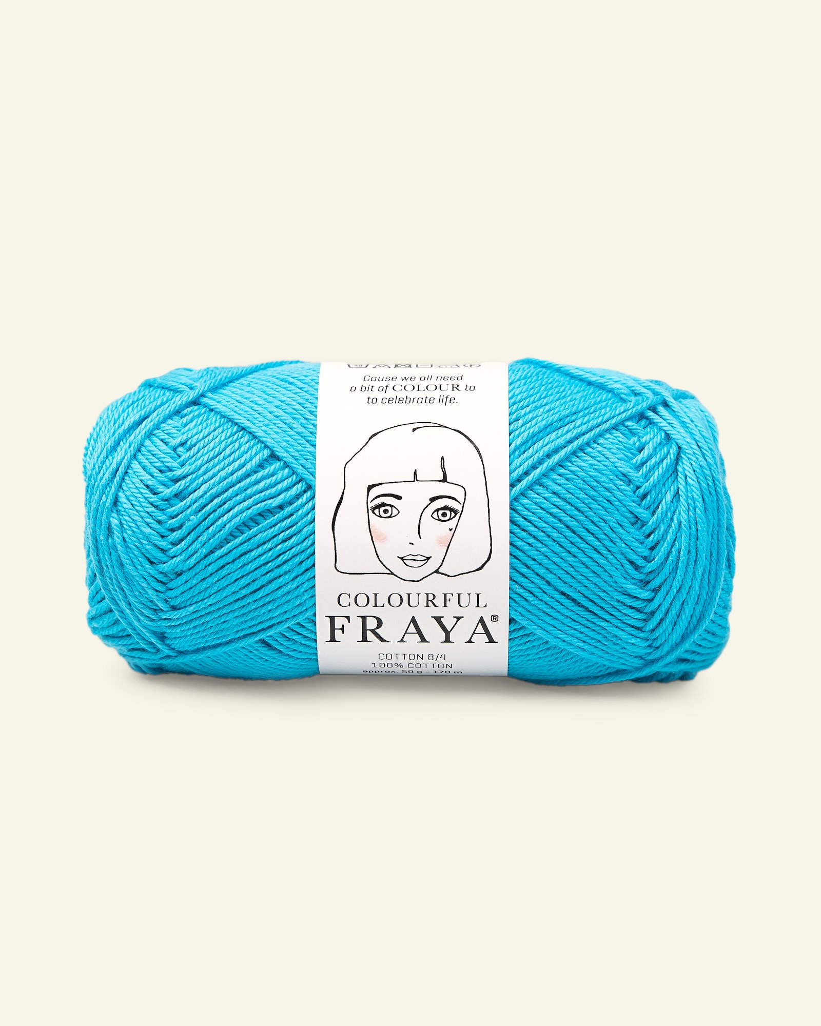 FRAYA, 100% cotton 8/4  yarn  "Colourful", turquoise 90060024_pack