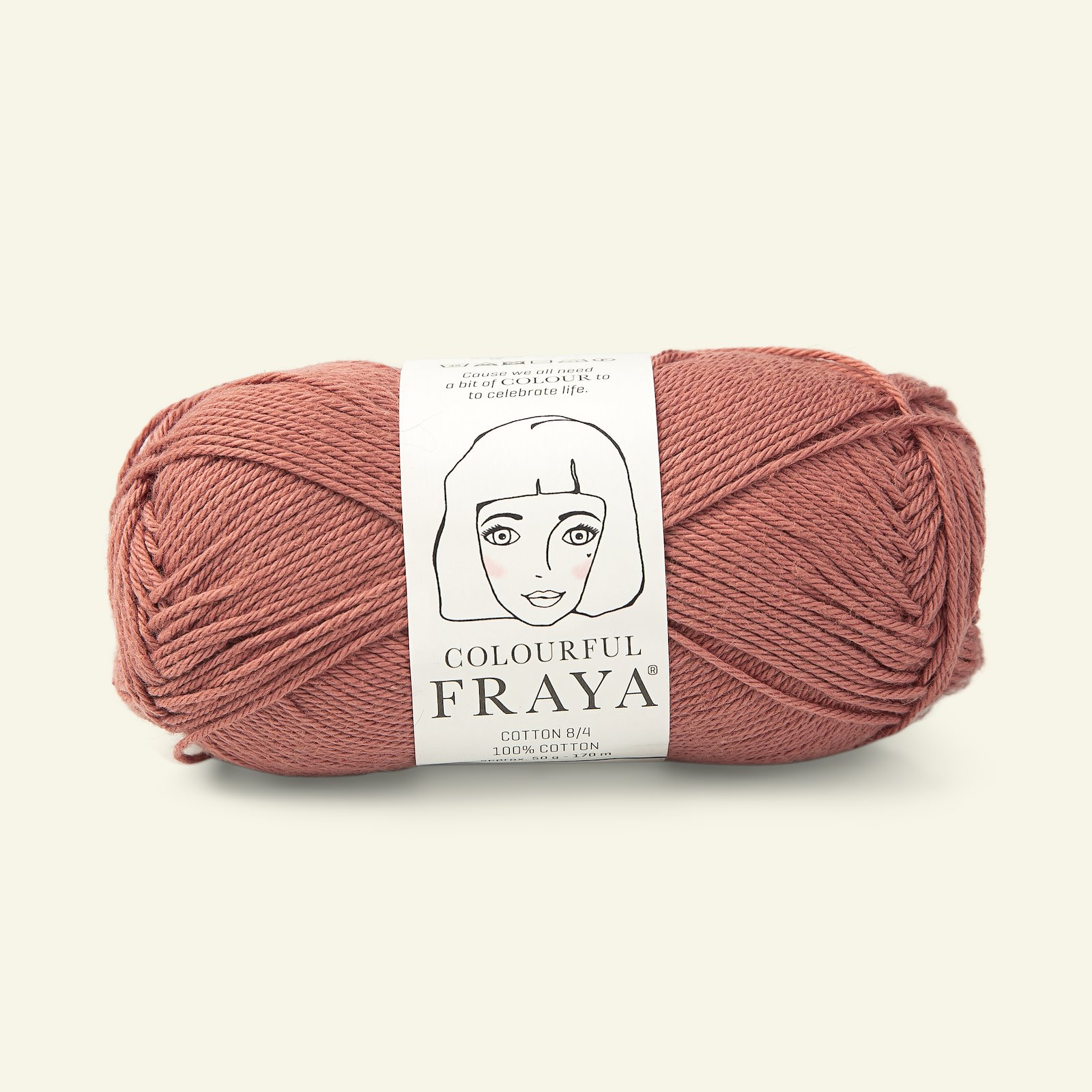 FRAYA, 100% cotton yarn "Colourful", dark rose 90060091_pack