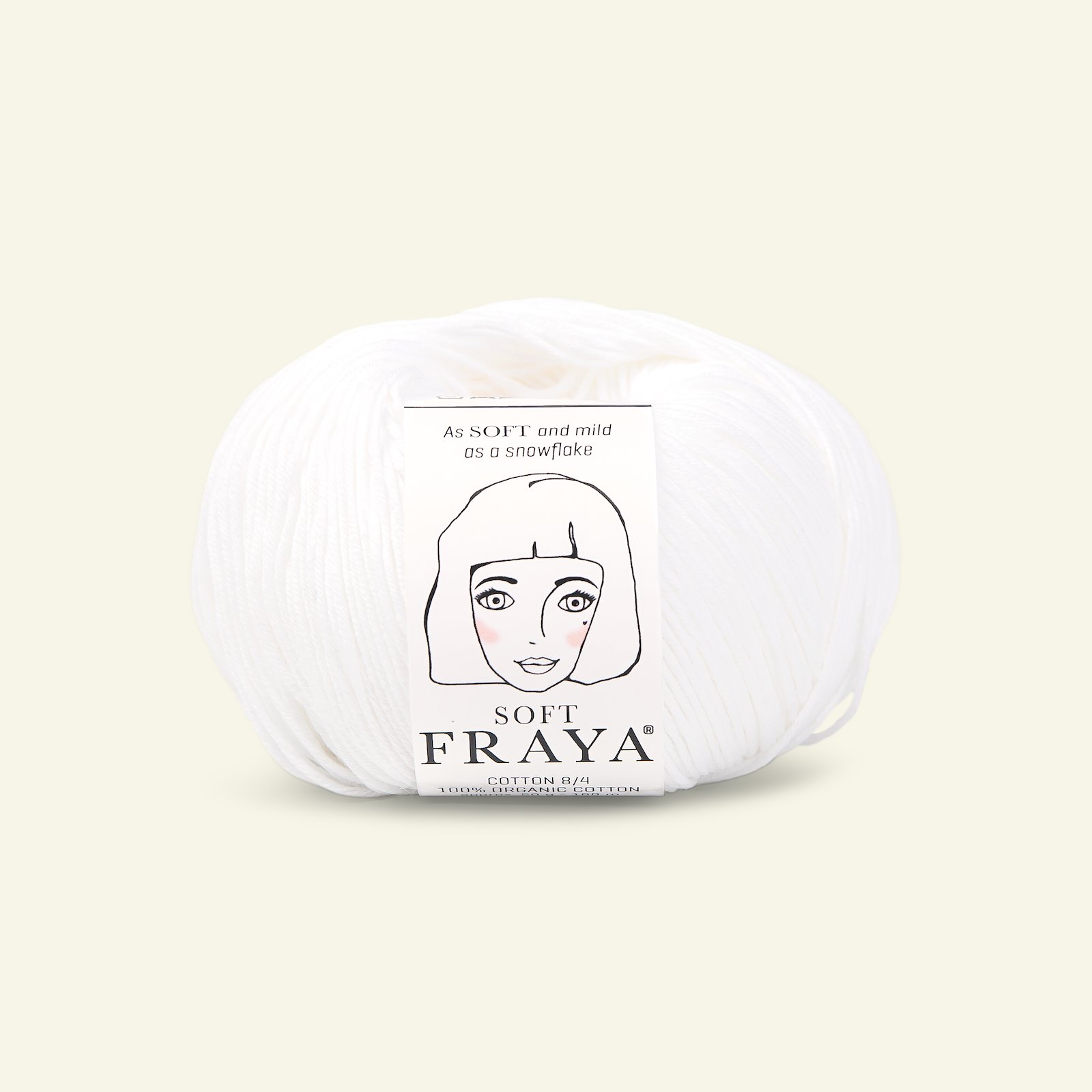 FRAYA, 100% ekologiskt bomullsgarn "Soft", vit 90063501_pack
