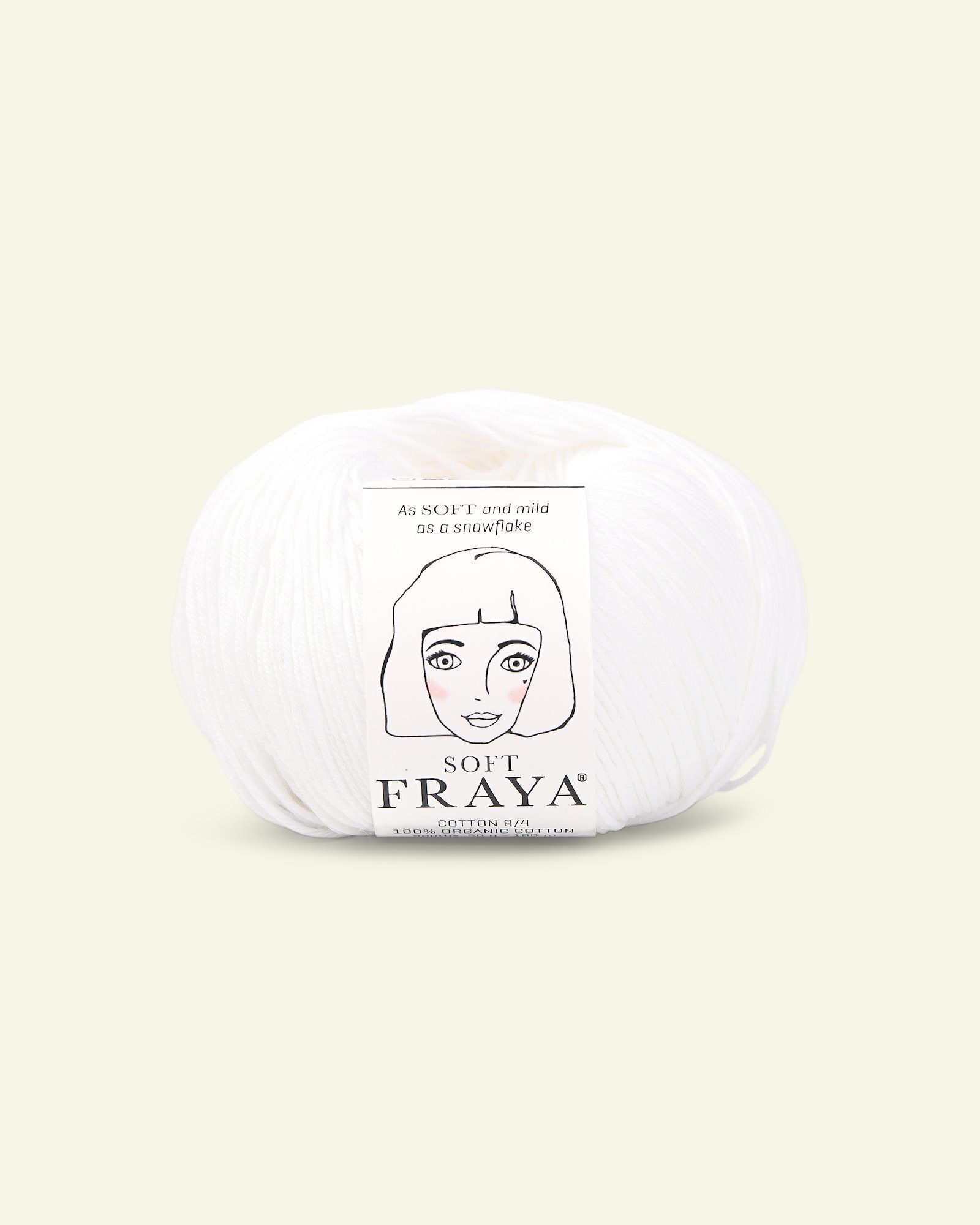 FRAYA, 100% ekologiskt bomullsgarn "Soft", vit 90063501_pack