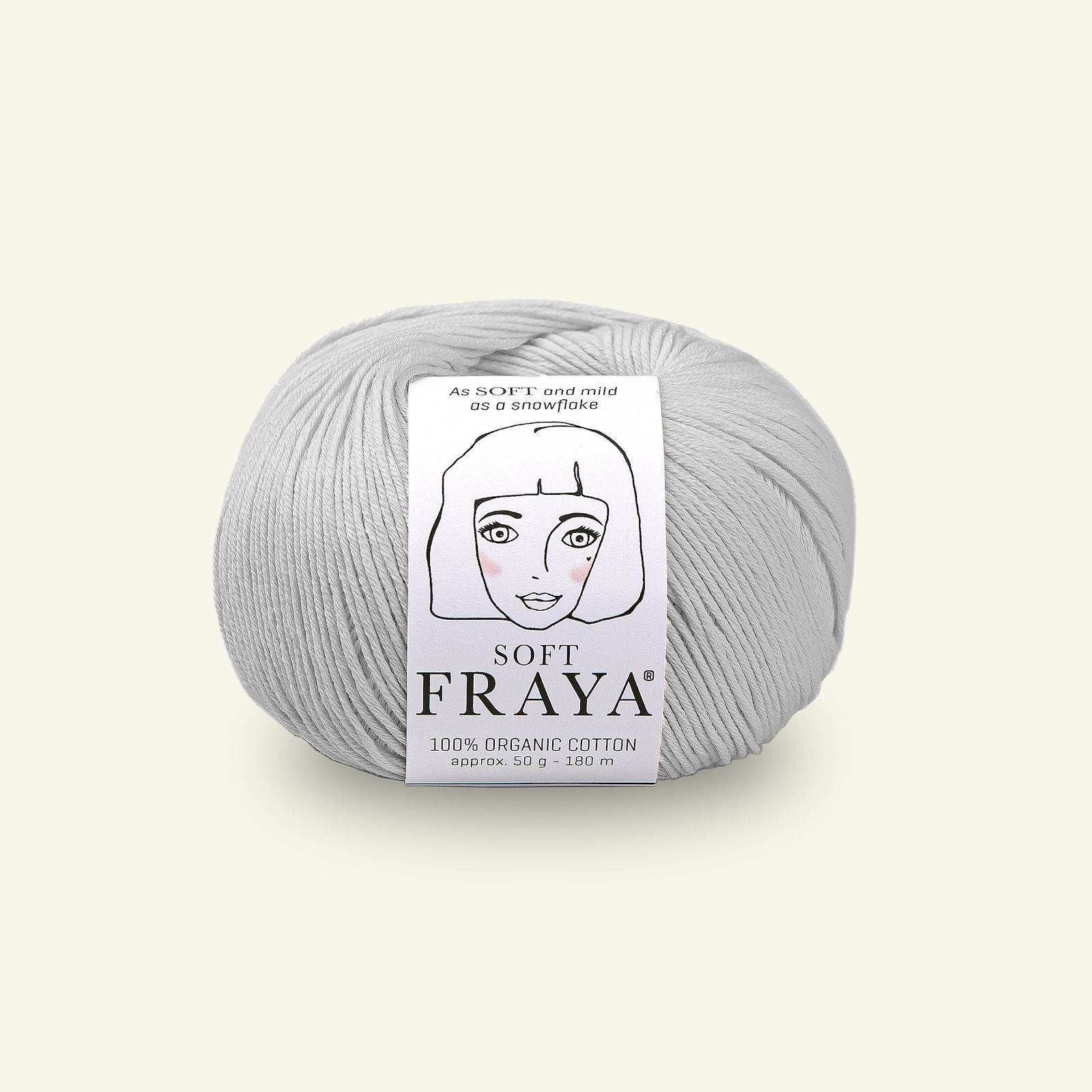 FRAYA, 100% økologisk bomuldsgarn "Soft", lys grå 90000918_pack