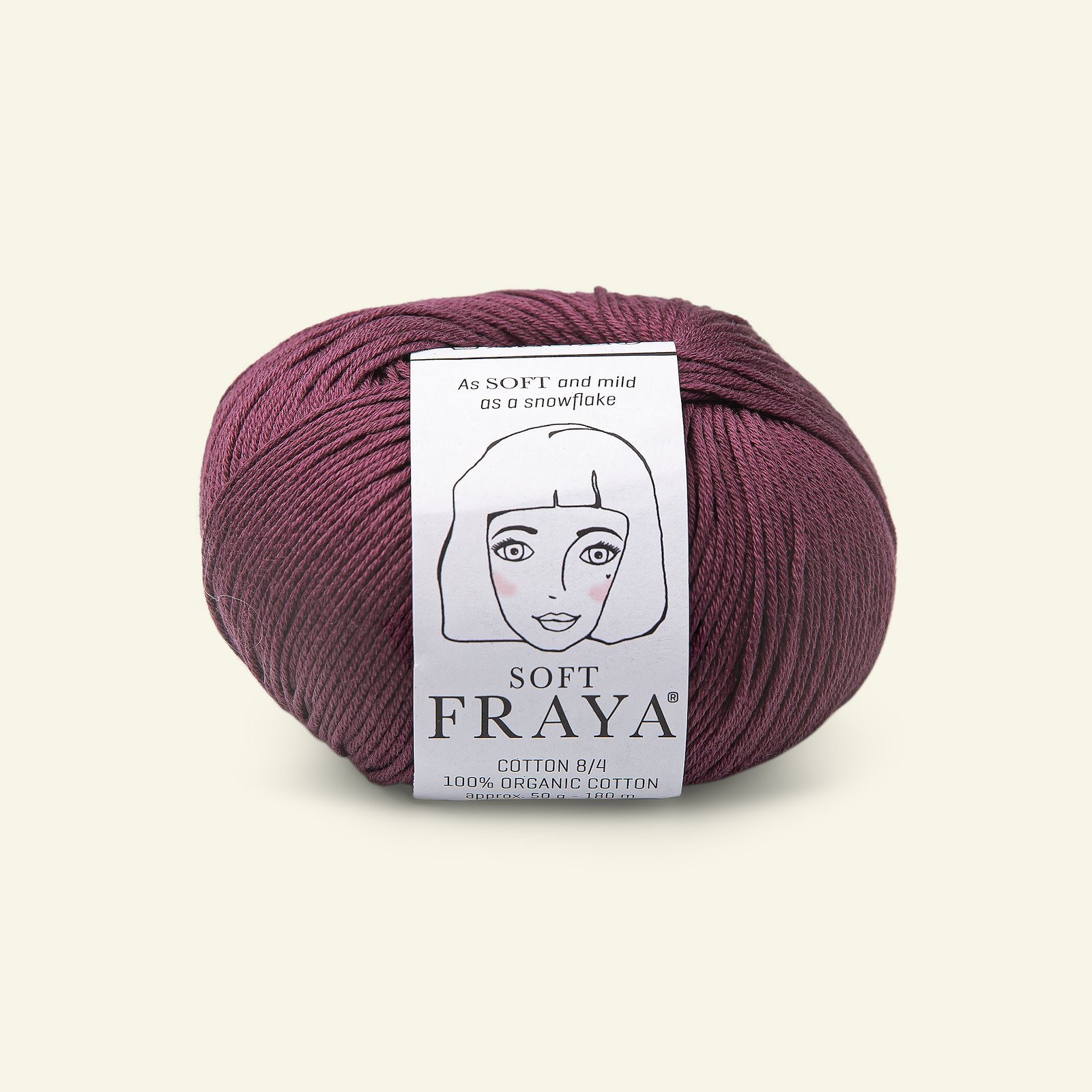 FRAYA, 100% organic cotton yarn "Soft", dusty aubergine 90063554_pack