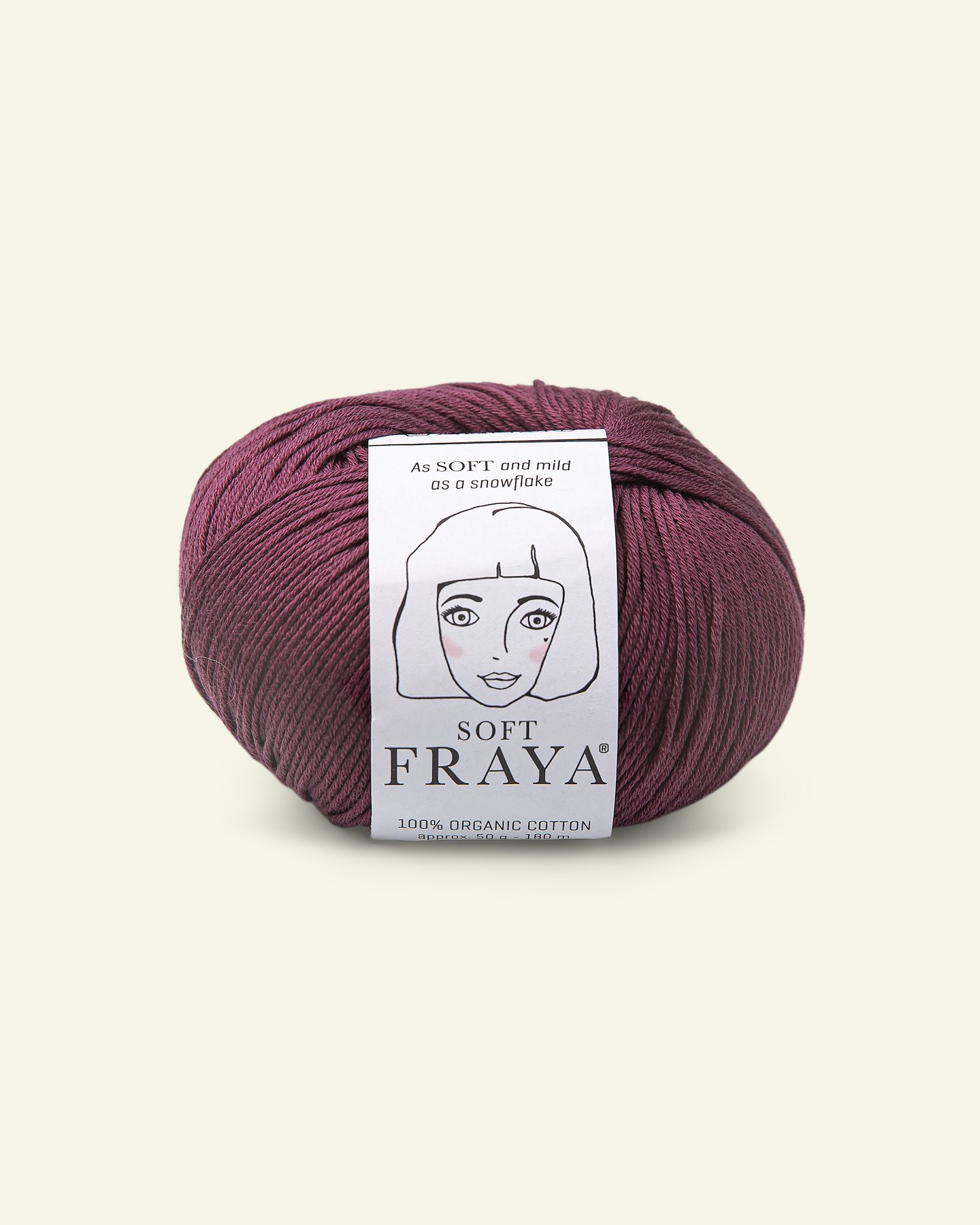 FRAYA, 100% organic cotton yarn "Soft", dusty aubergine 90063554_pack