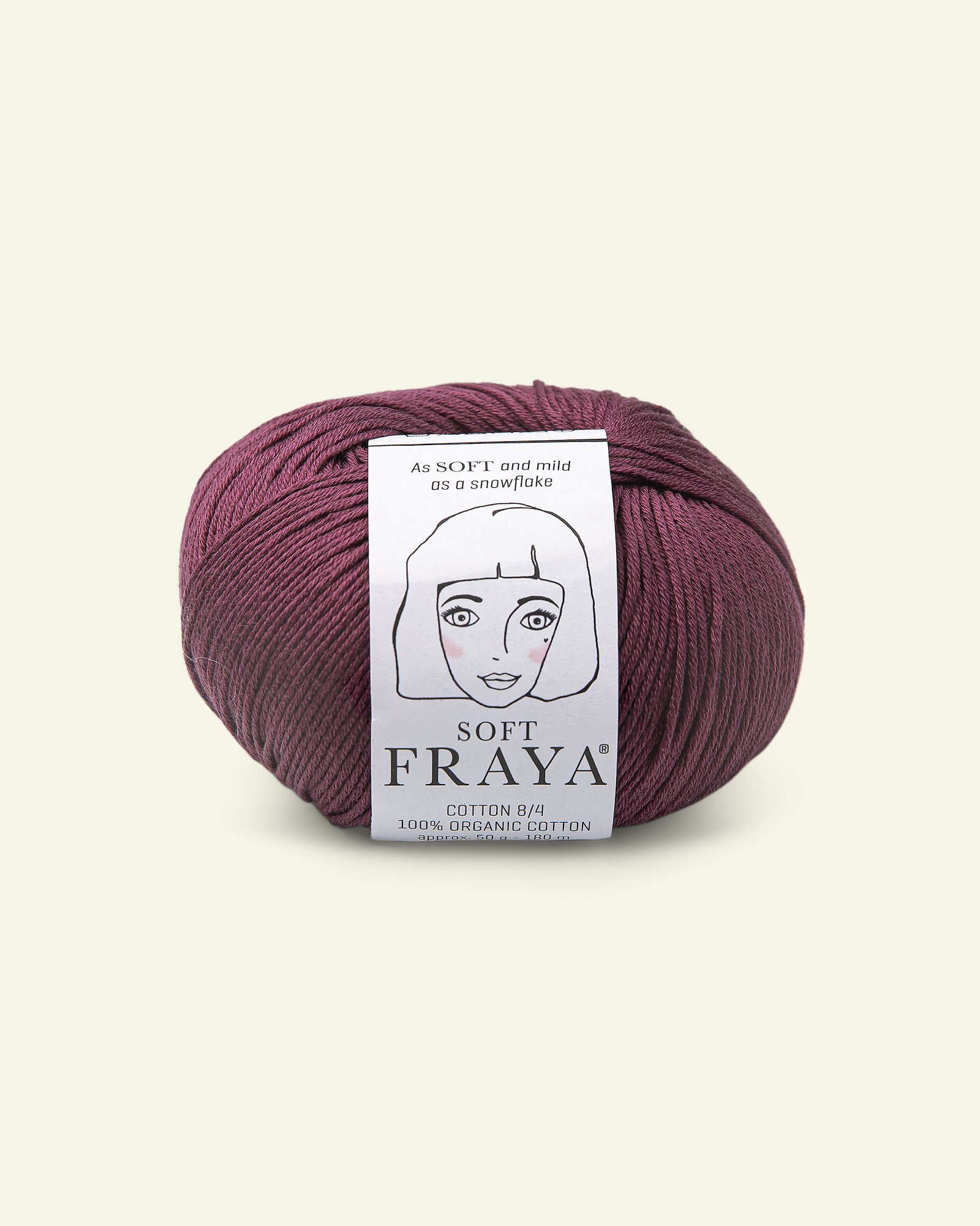 FRAYA, 100% organic cotton yarn "Soft", dusty aubergine 90063554_pack