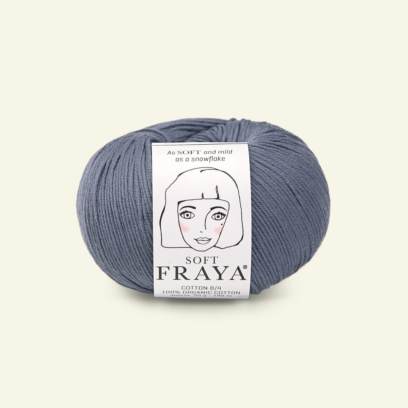 FRAYA, 100% organic cotton yarn "Soft", dusty blue lavender 90063578_pack