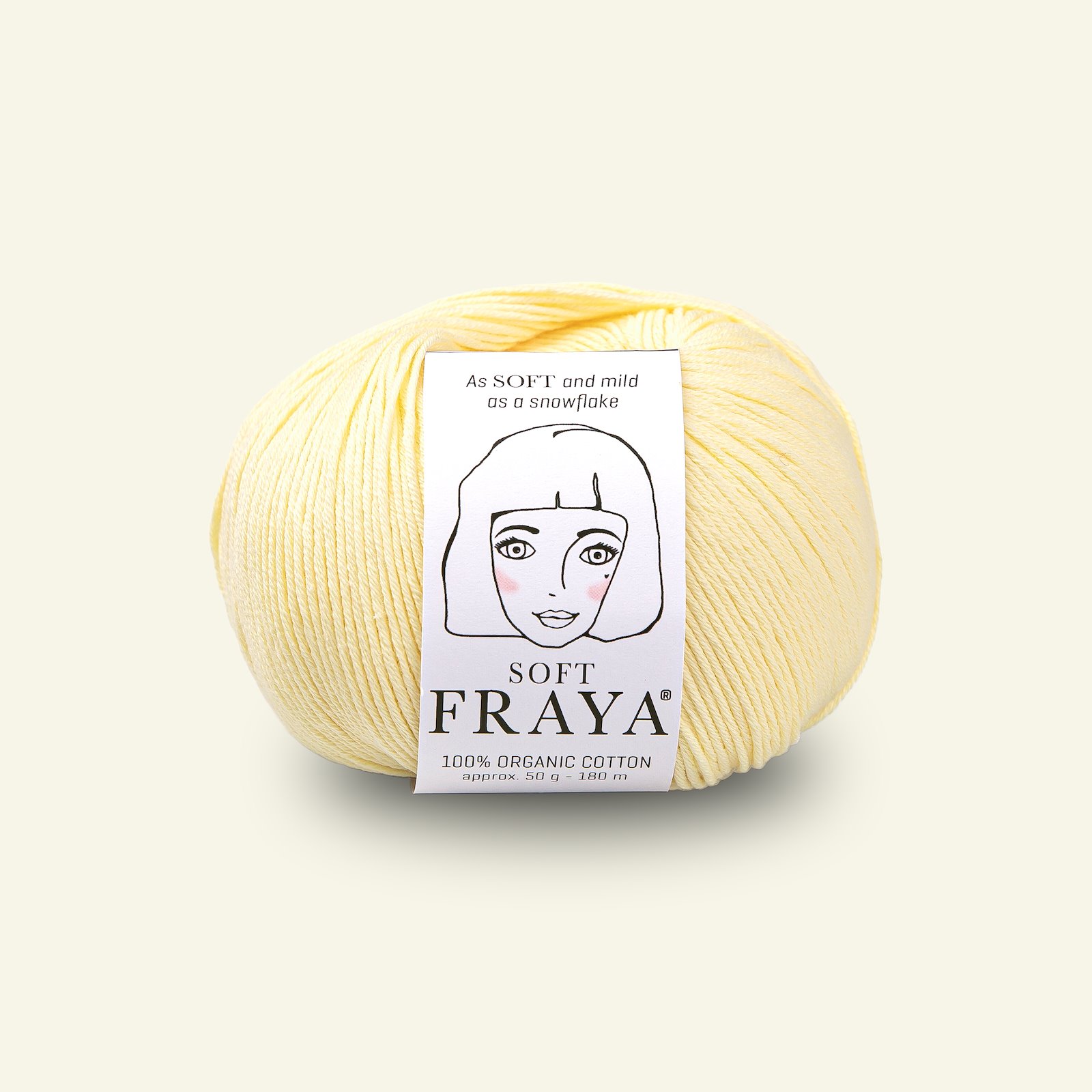 FRAYA, 100% organic cotton yarn "Soft", ligth yellow 90000084_pack