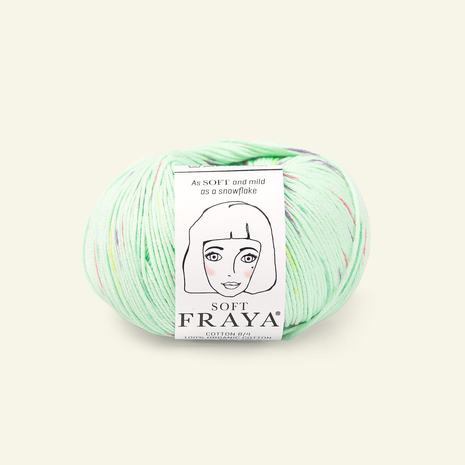 FRAYA, 100% organic cotton yarn "Soft", minty green splash 90063597_pack