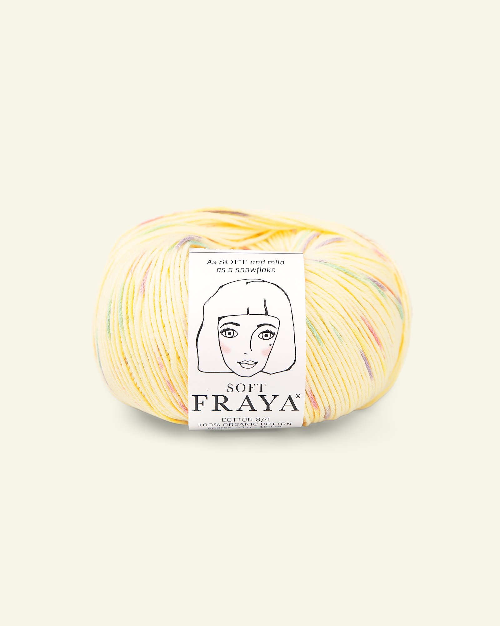 FRAYA, 100% organic cotton yarn "Soft", pale yellow splash 90063598_pack