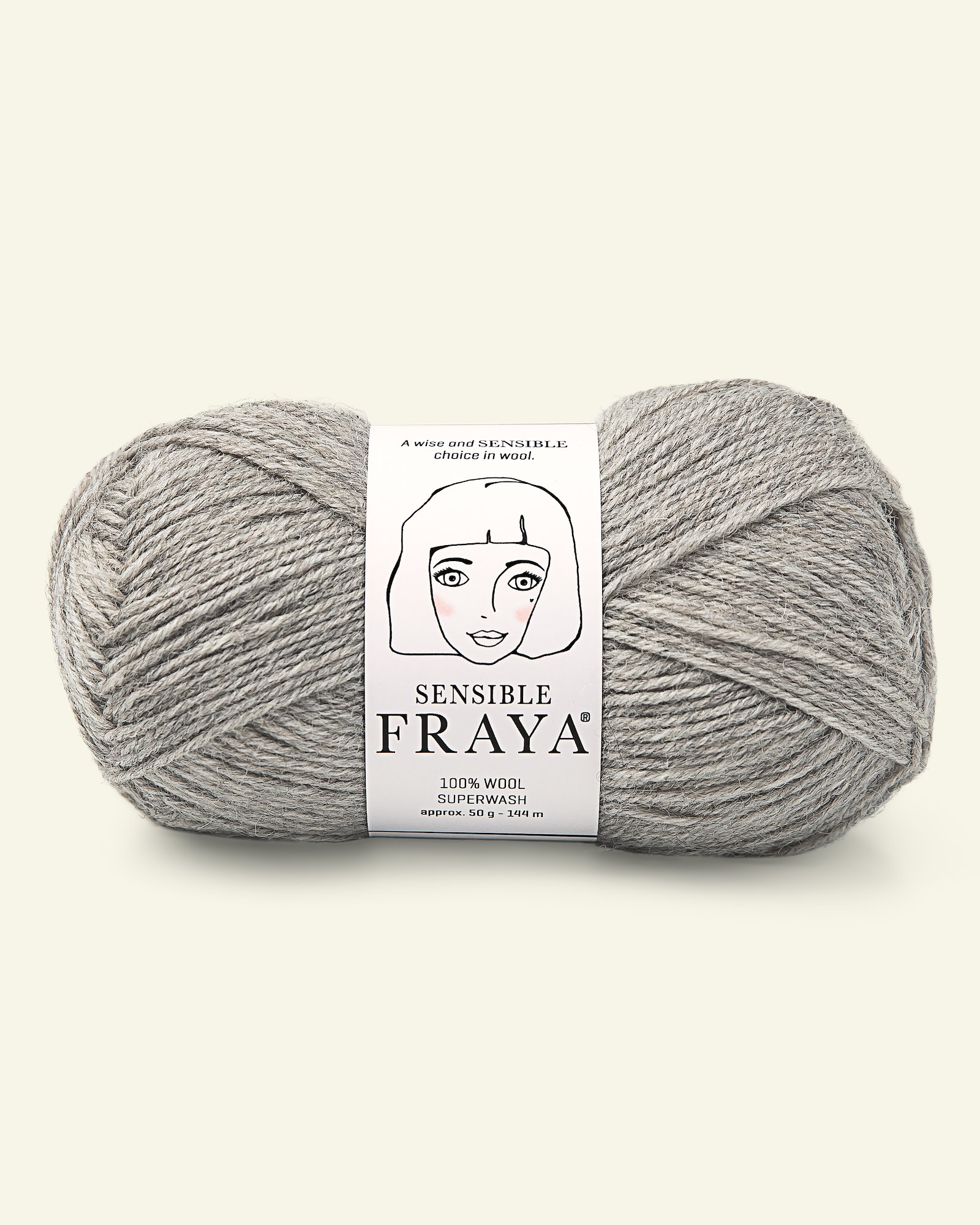 FRAYA, 100% Wolle "Sensible", Hellgrau Meliert 90051140_pack
