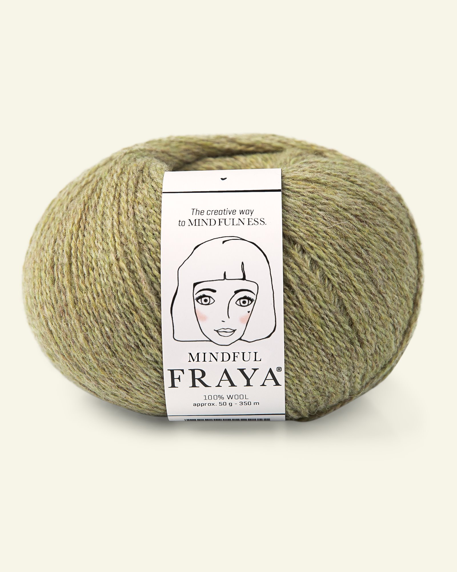FRAYA, 100% wool yarn "Mindful", olive green melange 90053332_pack