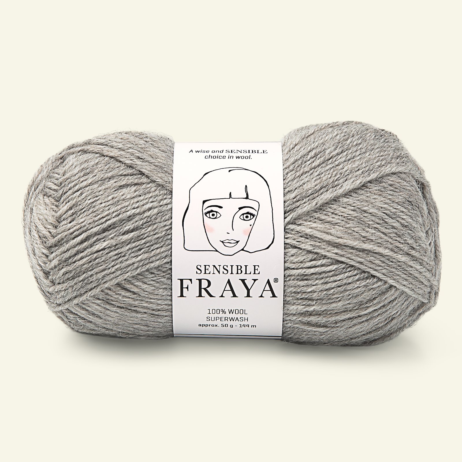 FRAYA, 100% wool yarn "Sensible", lt grey melange 90051140_pack