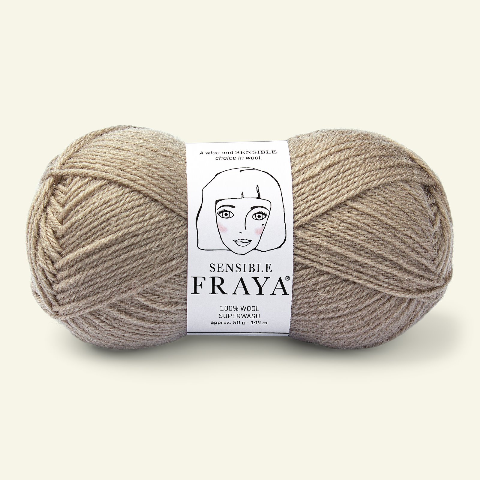FRAYA, 100% wool yarn "Sensible", sand 90000127_pack