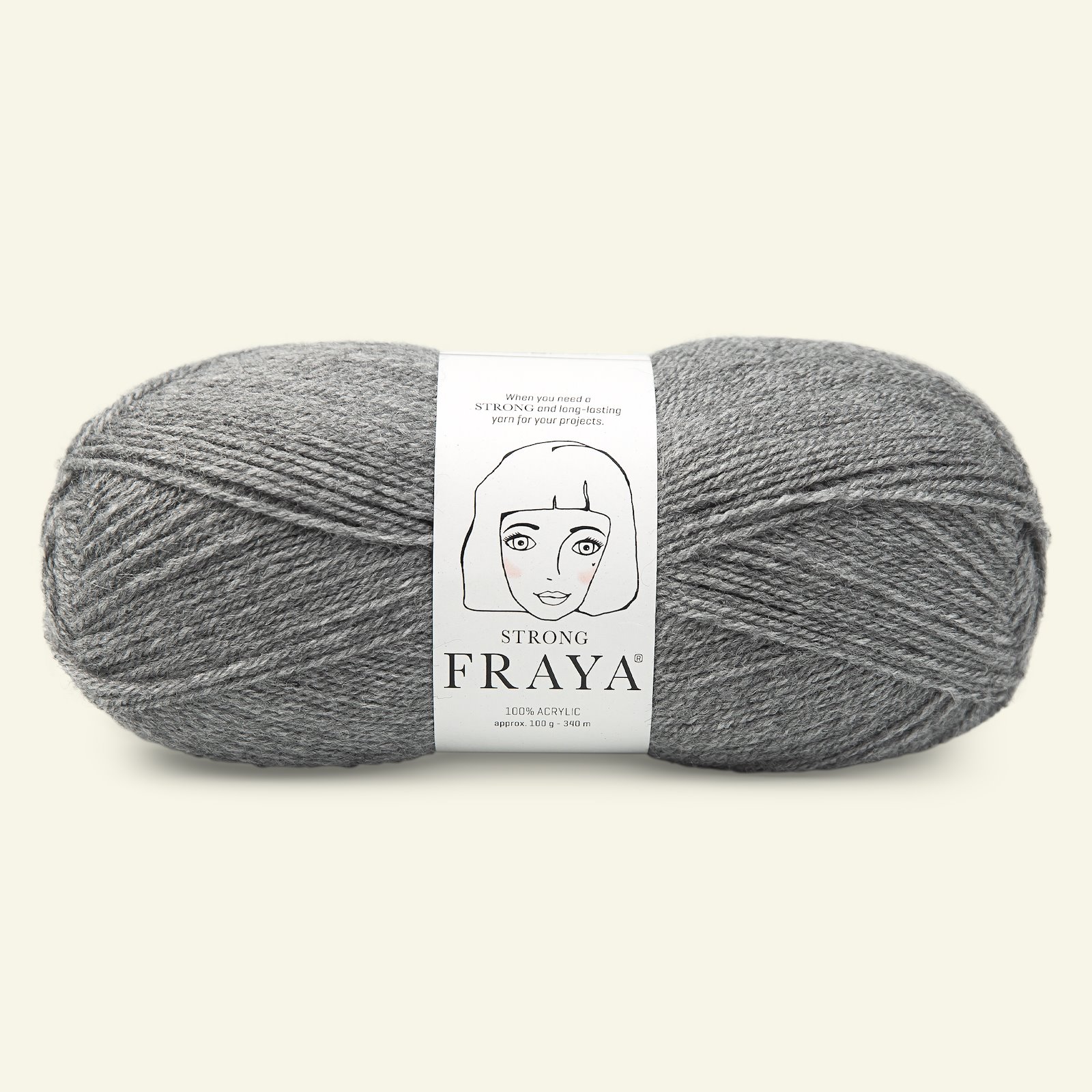 FRAYA, acrylic yarn "Strong", grey melange 90066041_pack