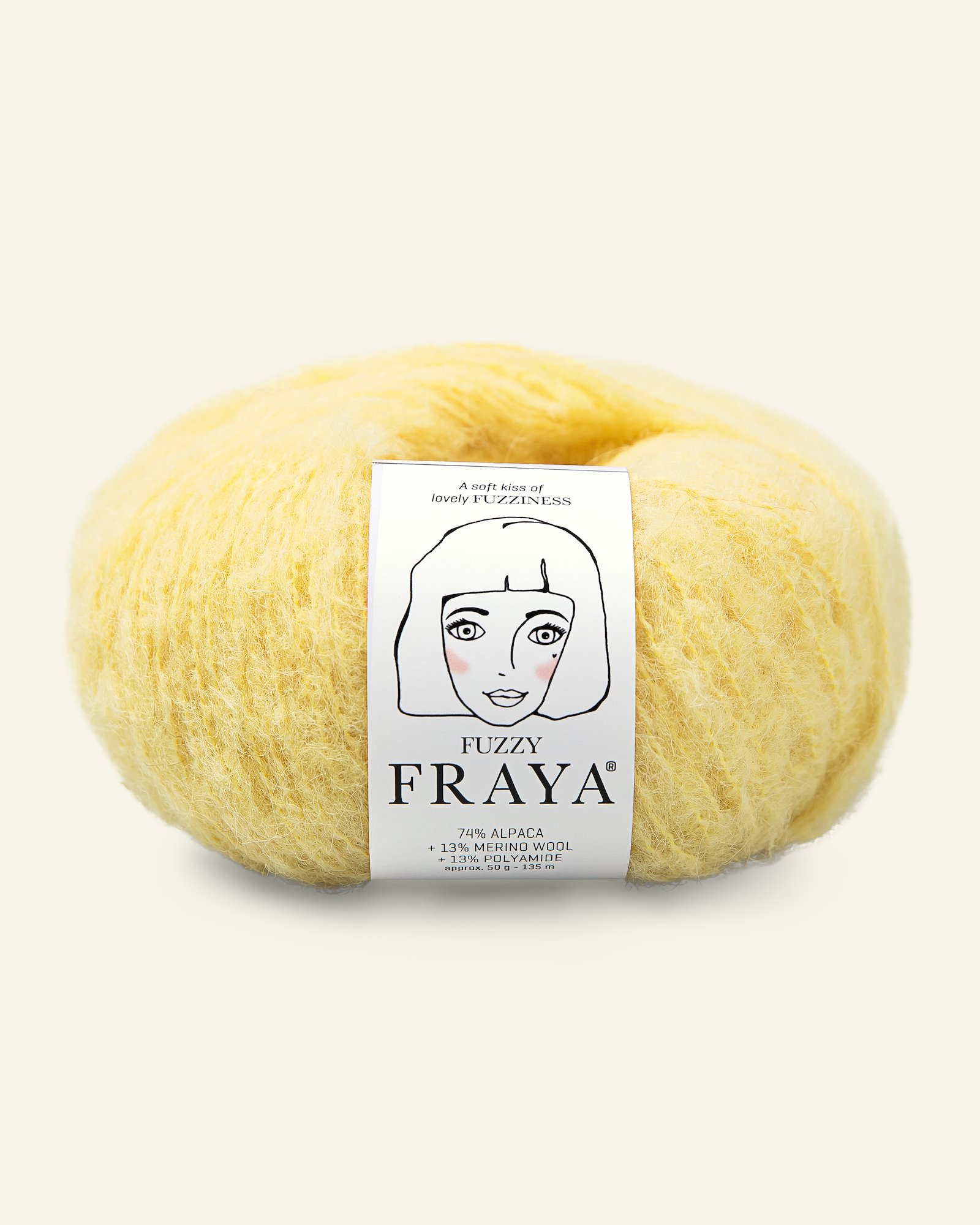 FRAYA, alpaca yarn "Fuzzy", bright yellow 90000012_pack