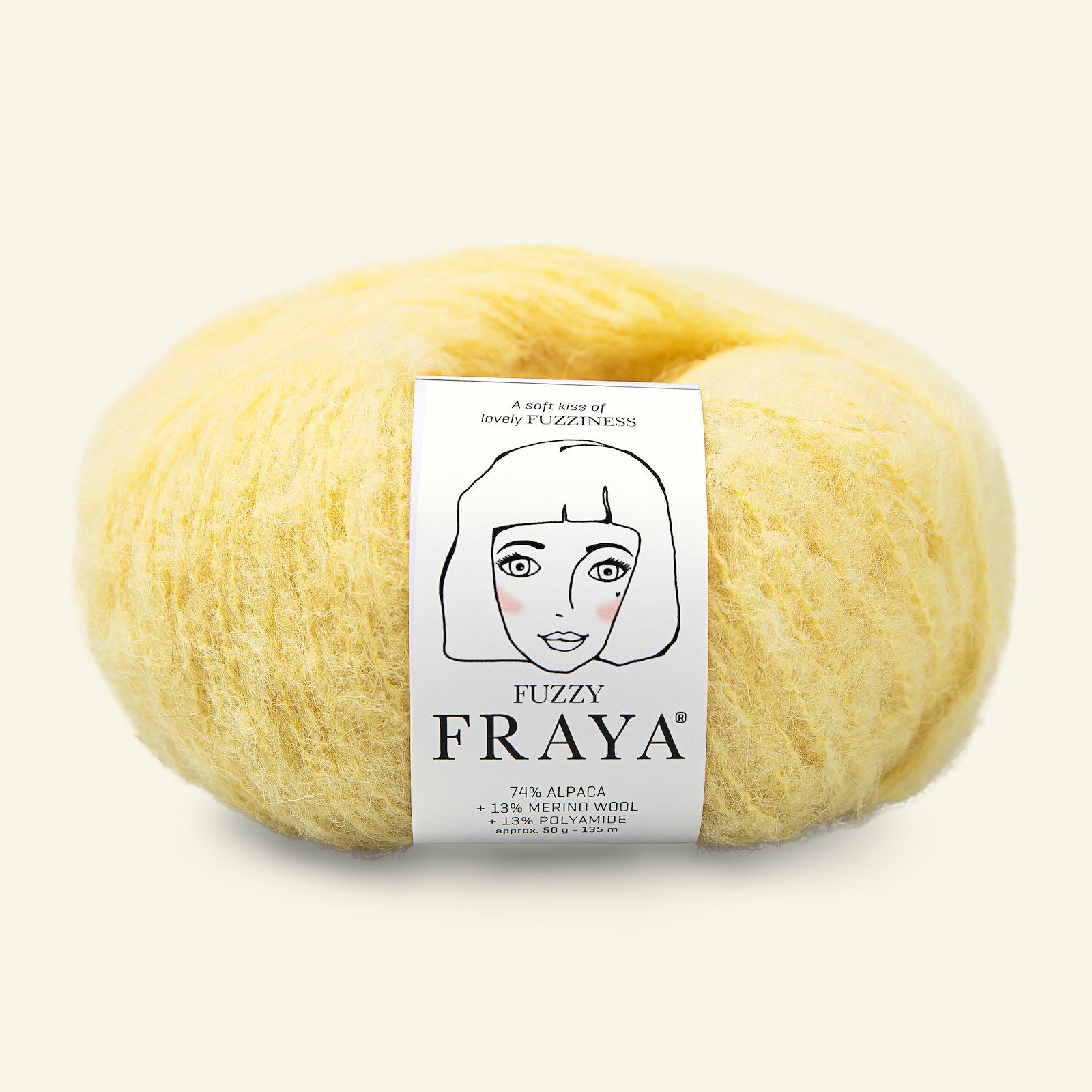 FRAYA, alpaca yarn "Fuzzy", bright yellow 90000012_pack