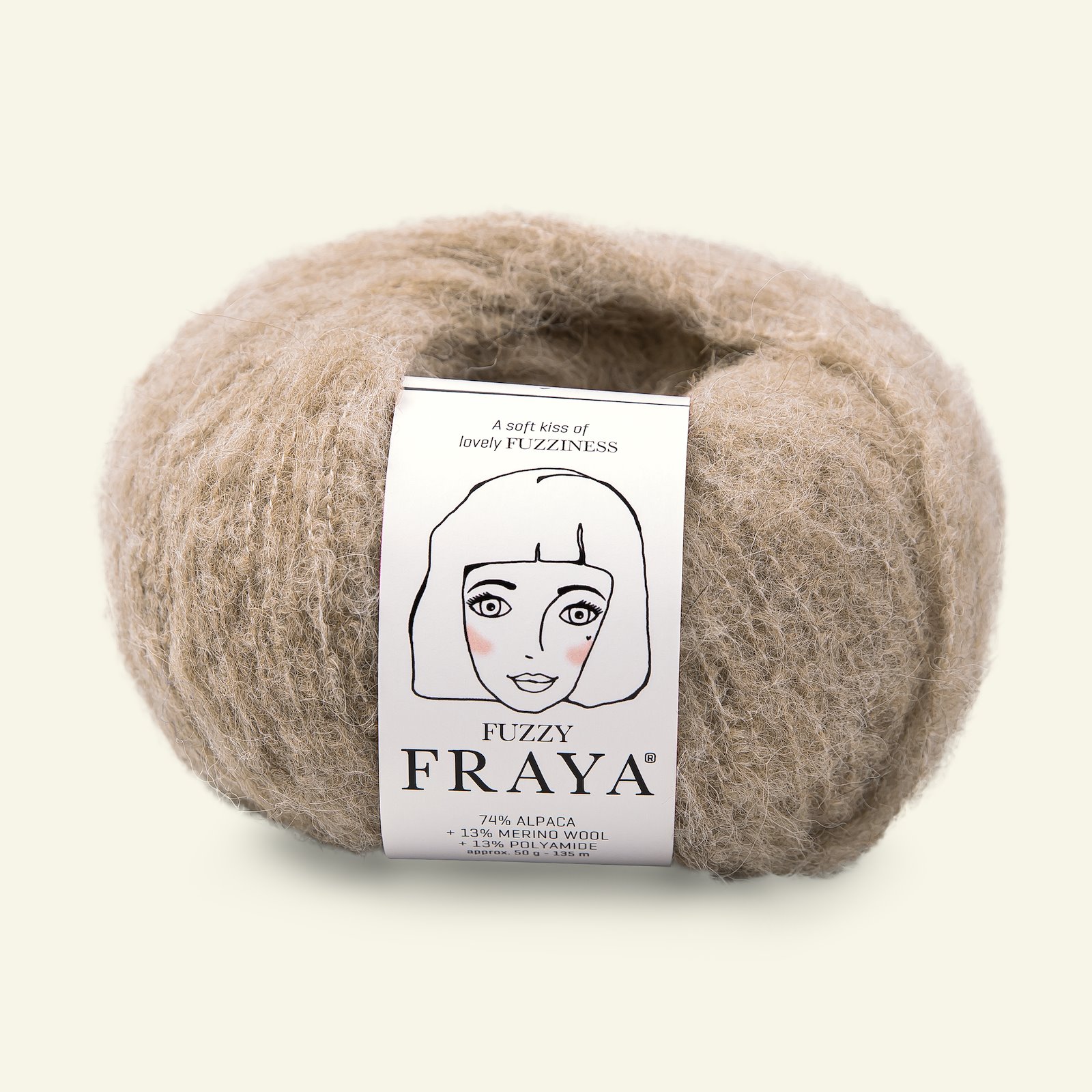 FRAYA, alpaca yarn "Fuzzy", dark sand melange 90000014_pack