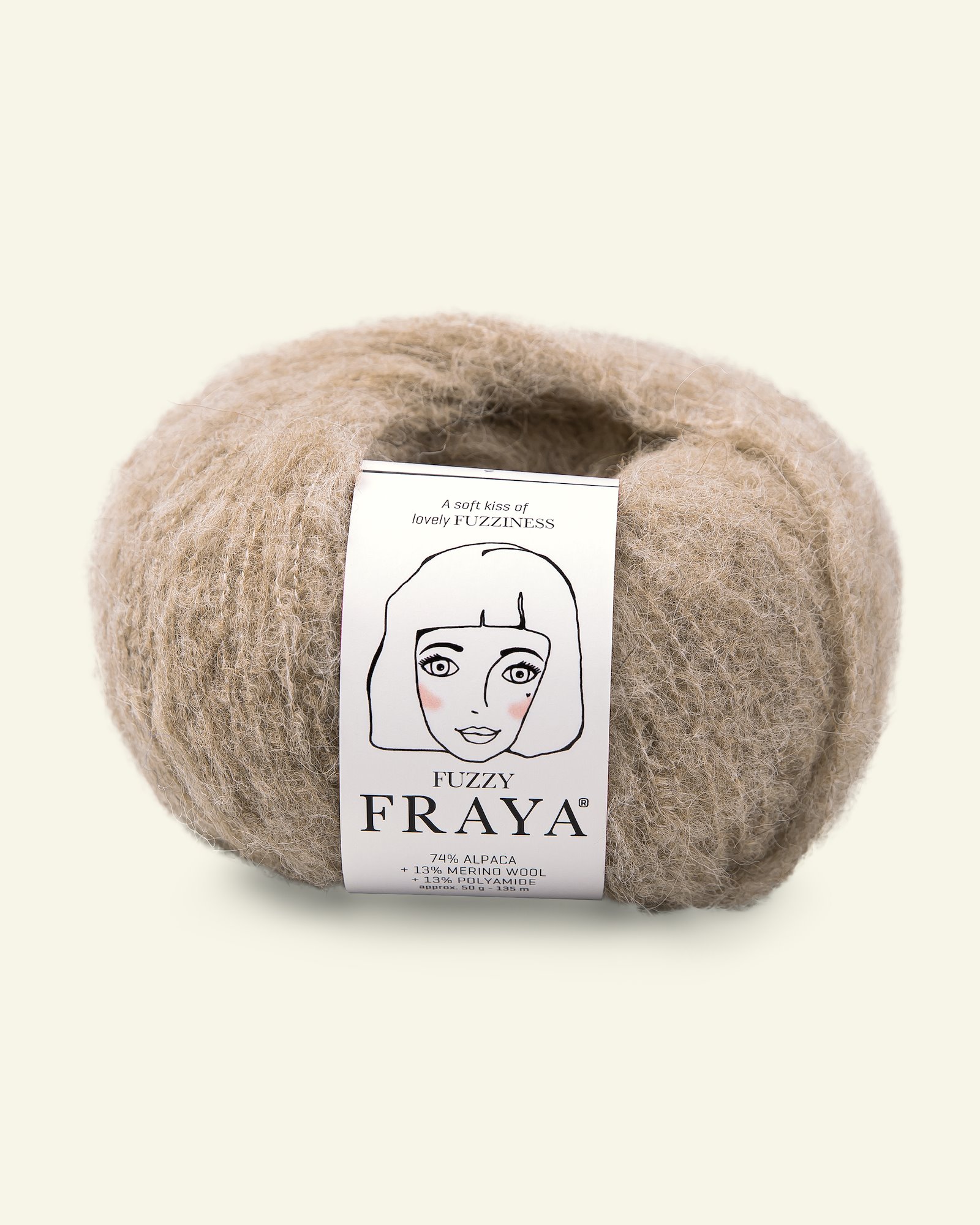 FRAYA, alpaca yarn "Fuzzy", dark sand melange 90000014_pack