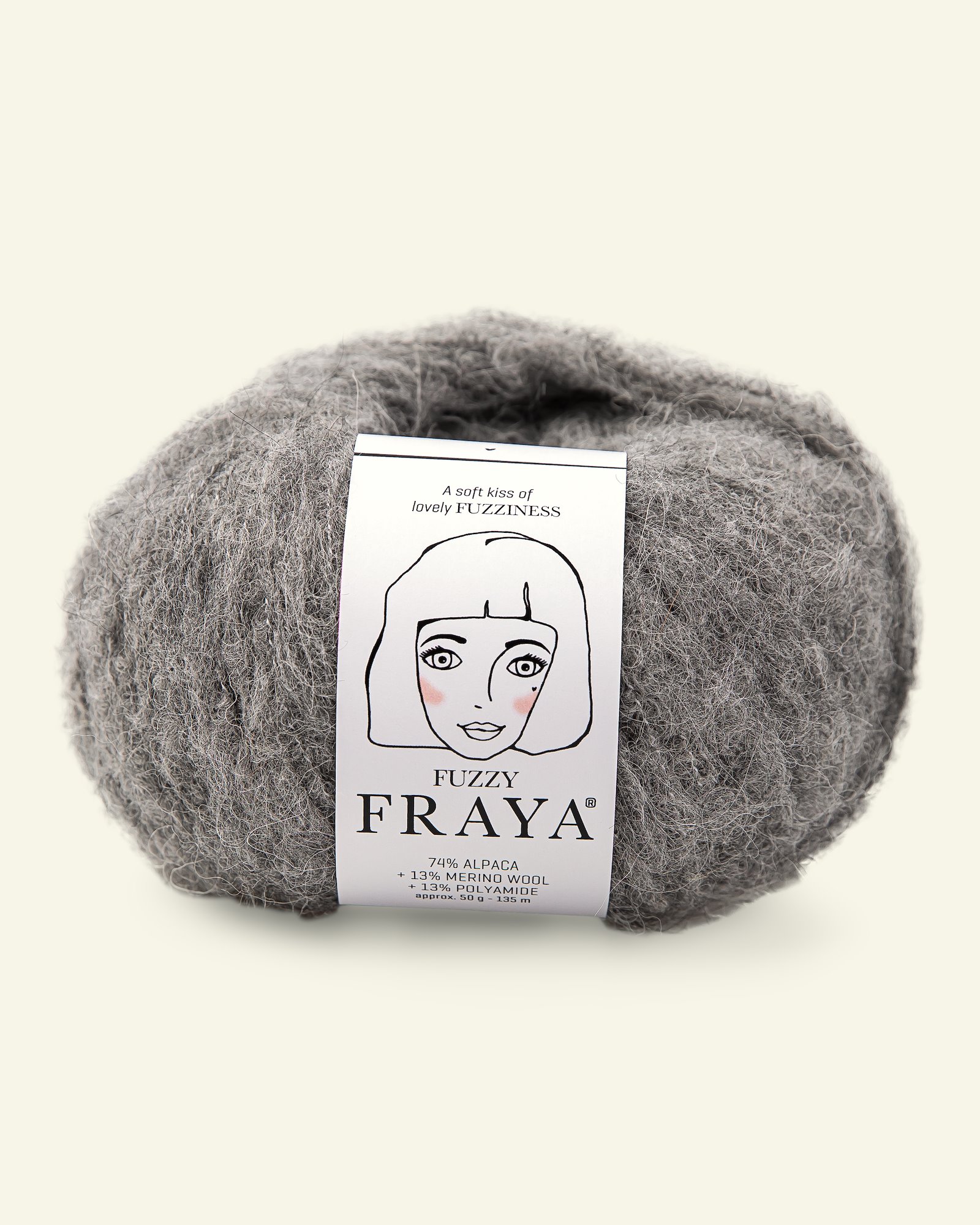 FRAYA, alpaca yarn "Fuzzy", grey melange 90000015_pack