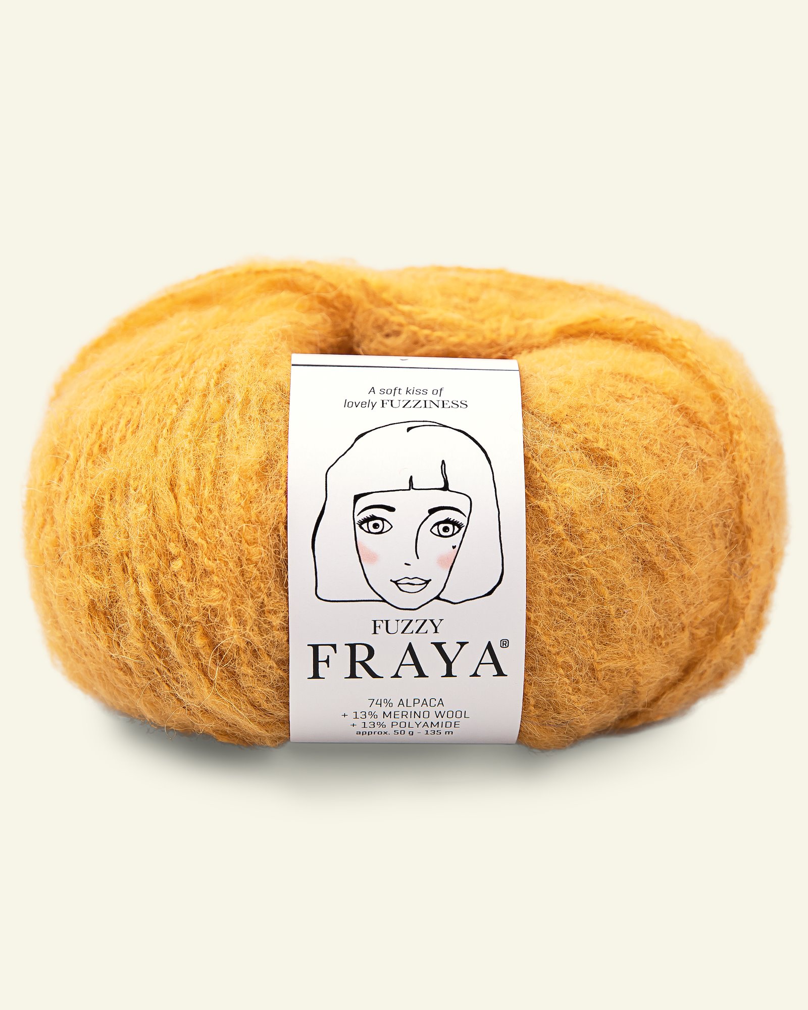 FRAYA, alpaca yarn "Fuzzy", mustard yellow 90000017_pack