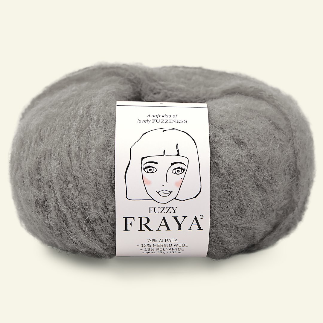 Se FRAYA , alpacagarn "Fuzzy", grå brun hos Selfmade