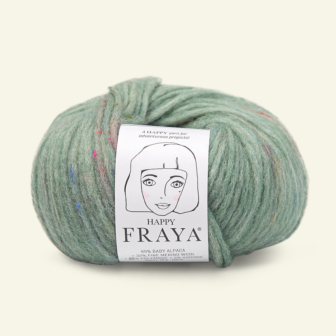 Se FRAYA, blandingsgarn/blow yarn "Happy", eucalyptus hos Selfmade