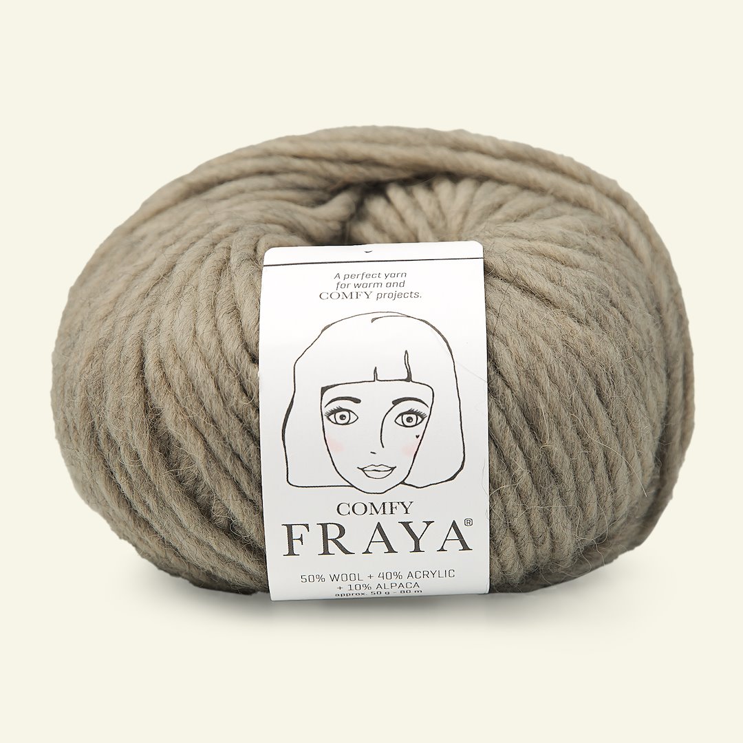 Se FRAYA, blandingsgarn med uld "Comfy", grå beige hos Selfmade