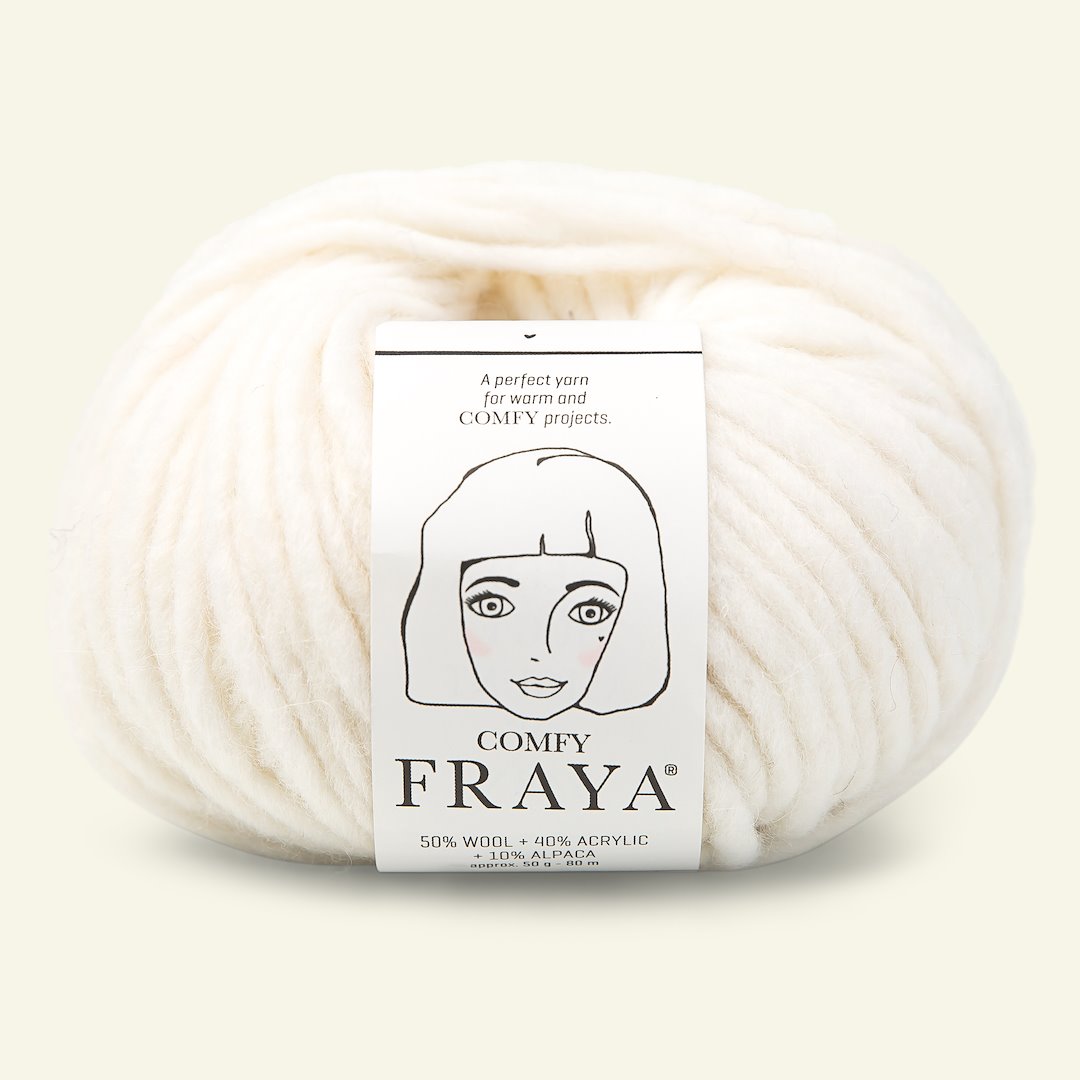 Billede af FRAYA, blandingsgarn med uld "Comfy", hvid