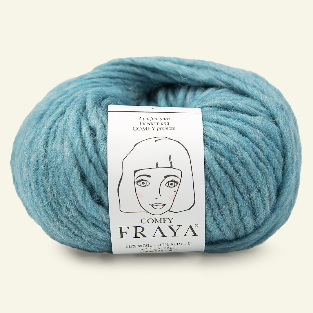 Billede af FRAYA, blandingsgarn med uld "Comfy", lys azurblå