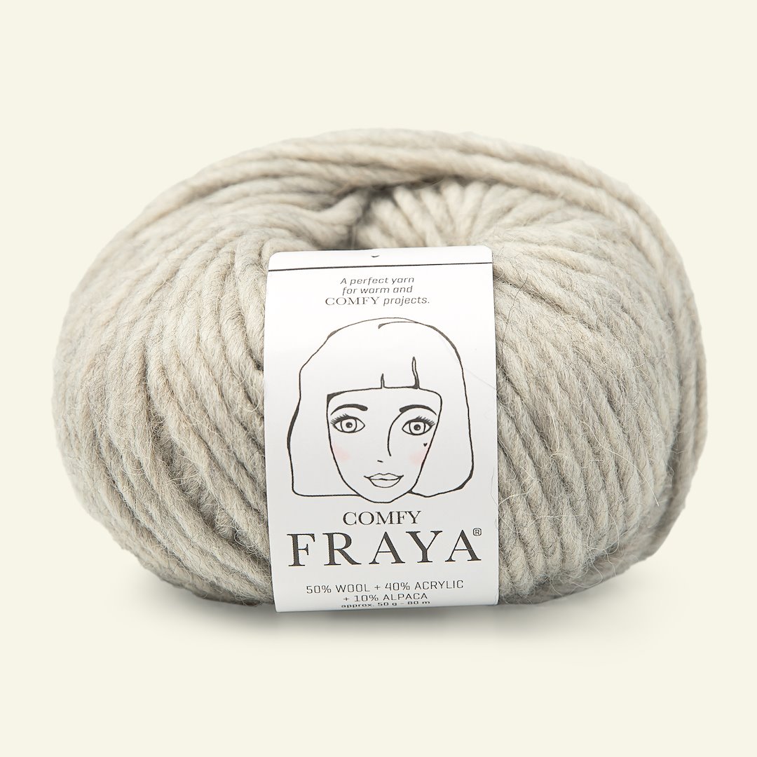 Billede af FRAYA, blandingsgarn med uld "Comfy", lys gr
