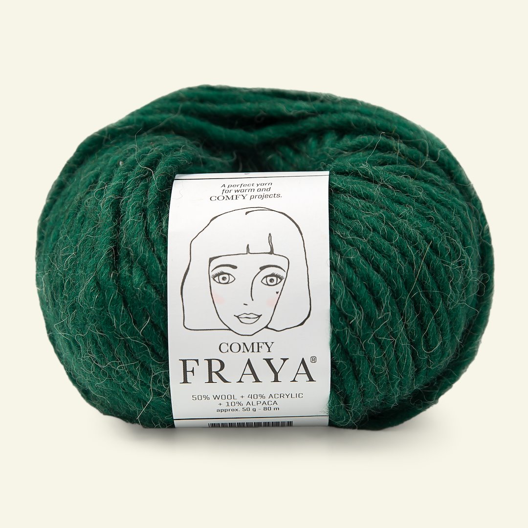 Billede af FRAYA, blandingsgarn med uld "Comfy", smaragd grøn