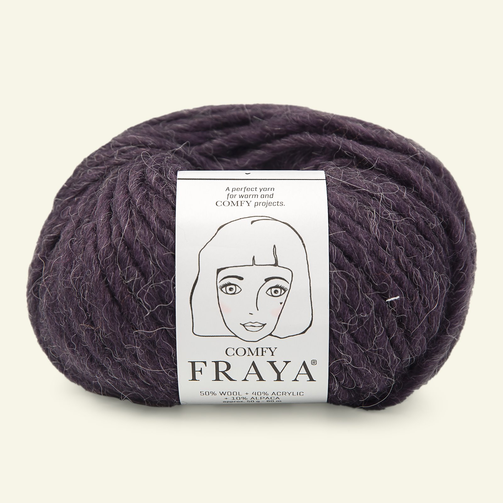 FRAYA, blandingsgarn med ull "Comfy", aubergine 90054888_pack