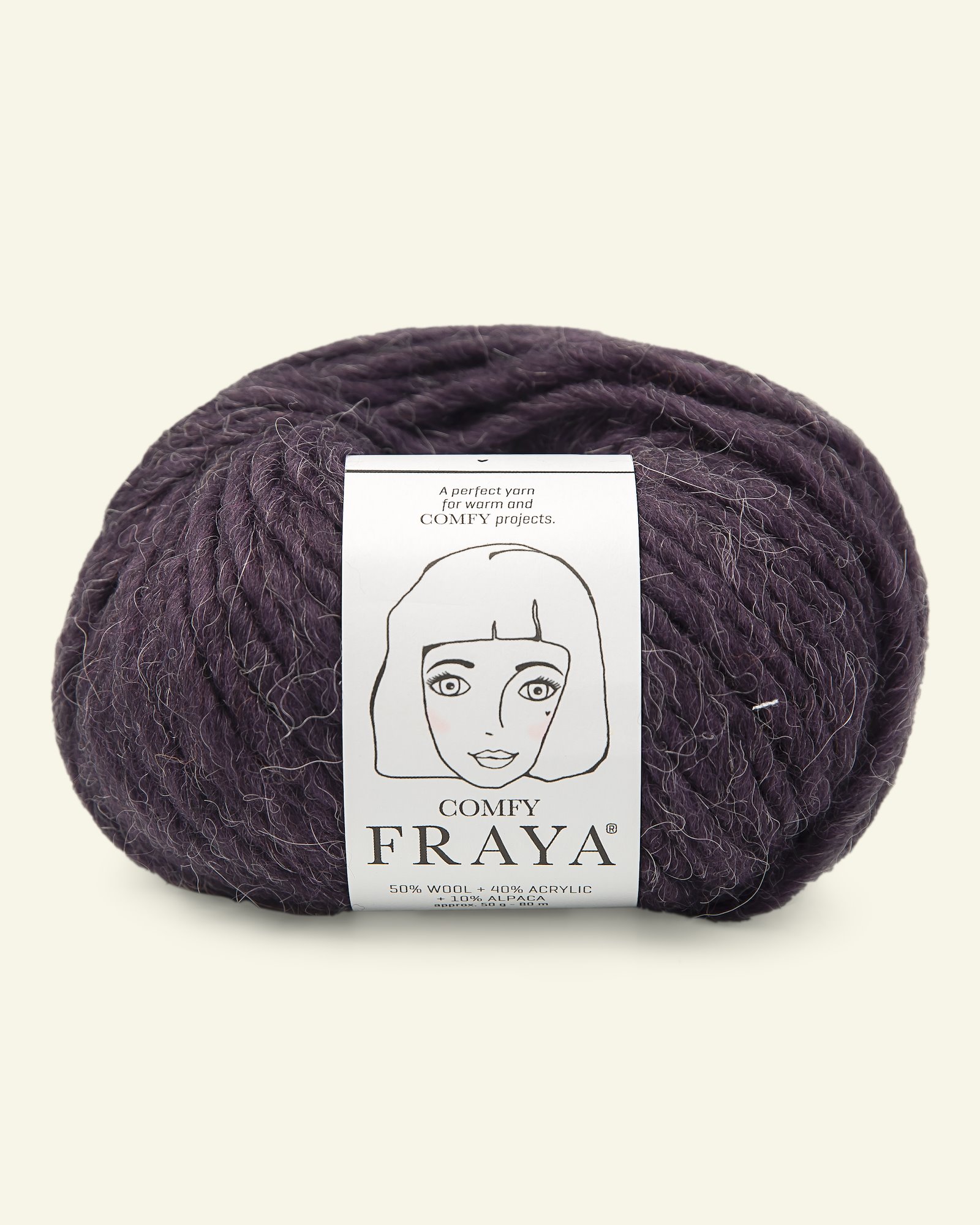 FRAYA, blandingsgarn med ull "Comfy", aubergine 90054888_pack
