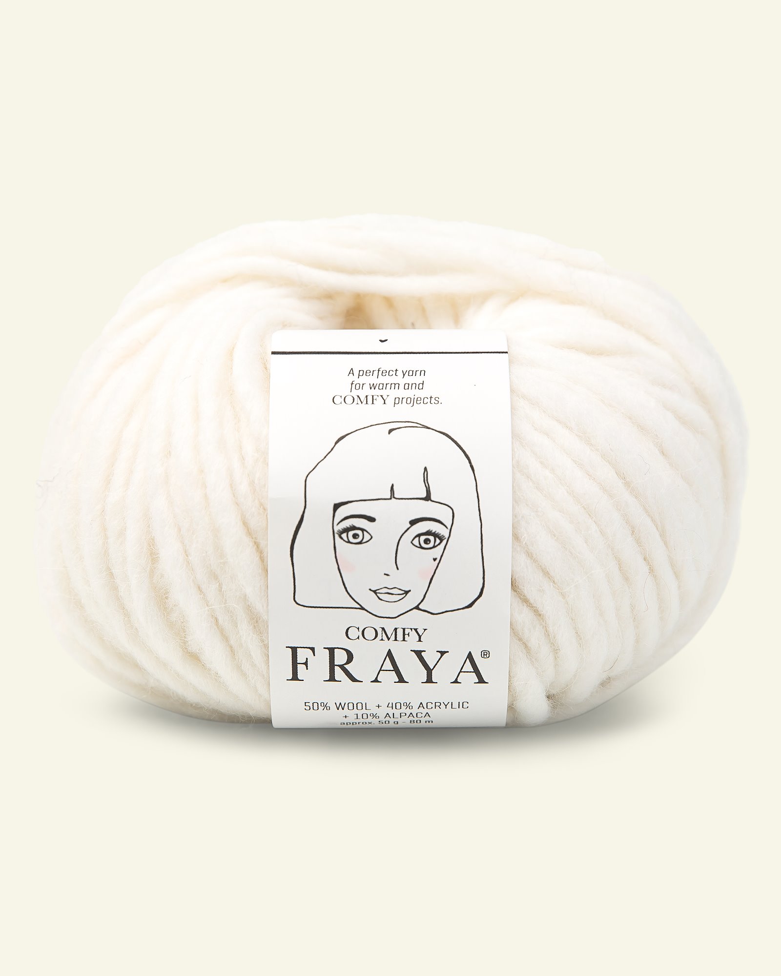 FRAYA, blandingsgarn med ull "Comfy", hvit 90054802_pack