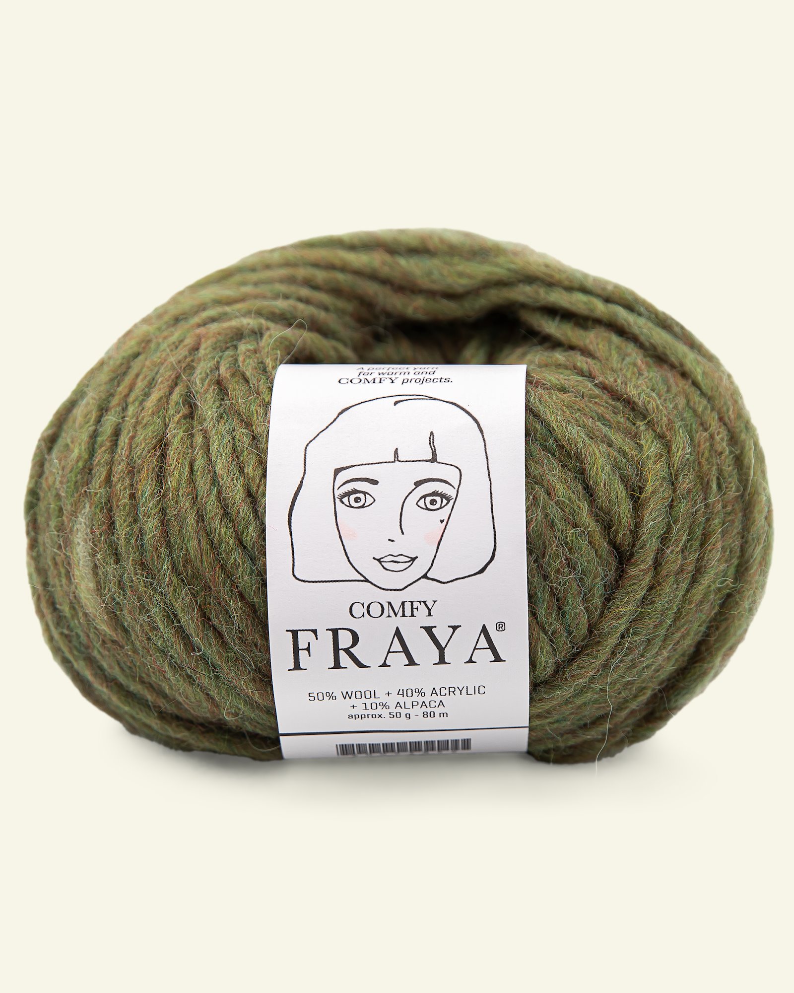 FRAYA, blandingsgarn med ull "Comfy", mosegrønn 90054852_pack