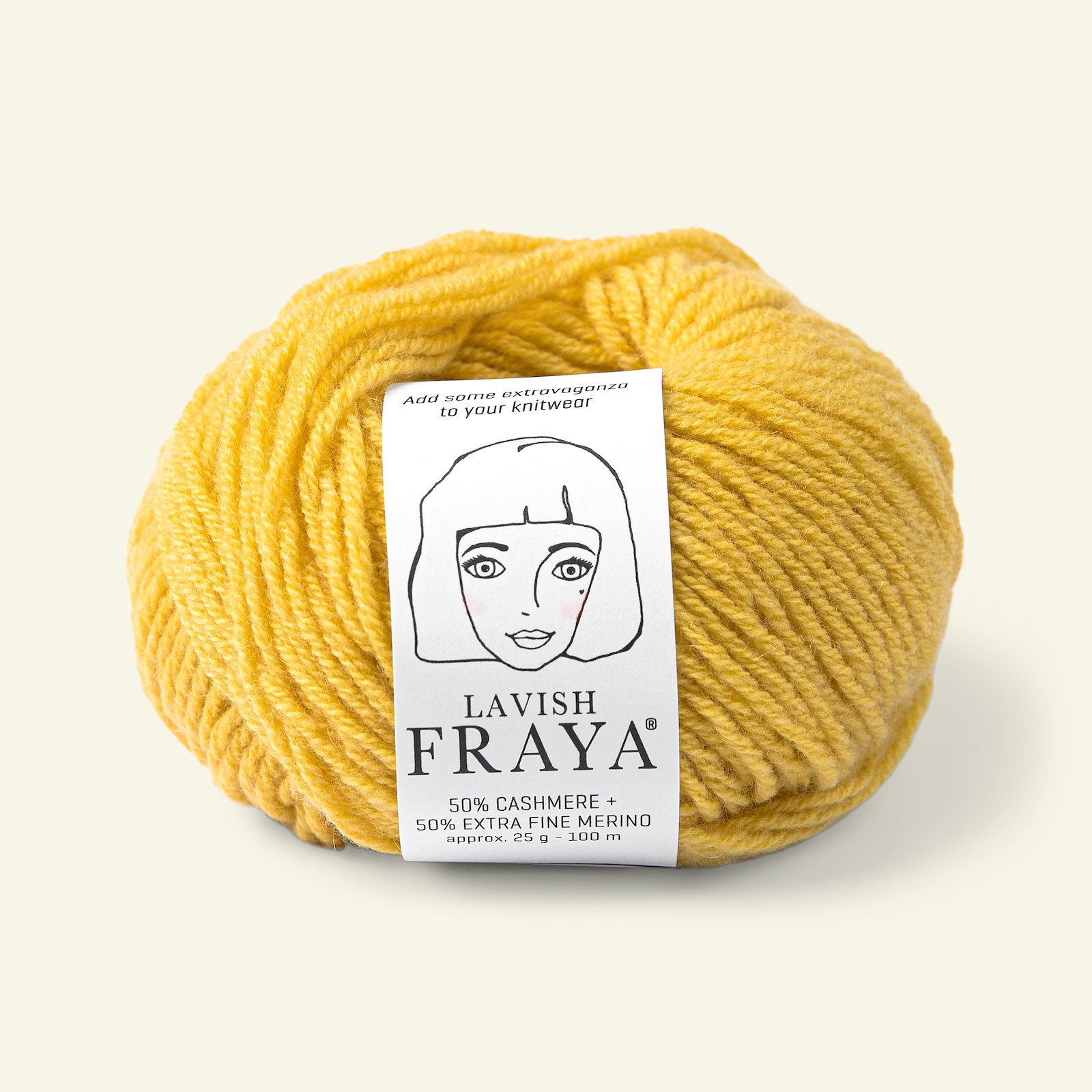 FRAYA, cashmere extra fine merino yarn "Lavish", maize yellow 90000212_pack.png